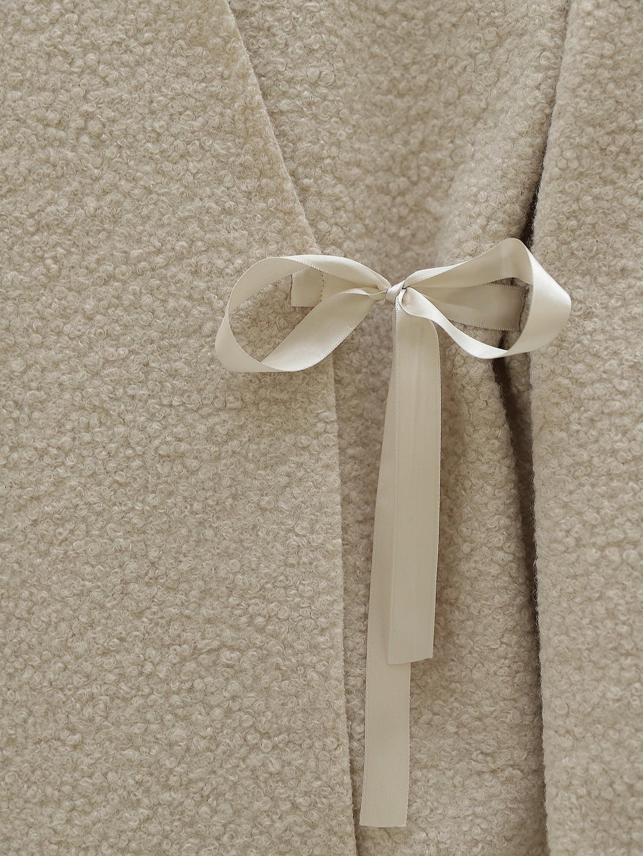 Yandan Bağlamalı Buklet Kimono -Taş