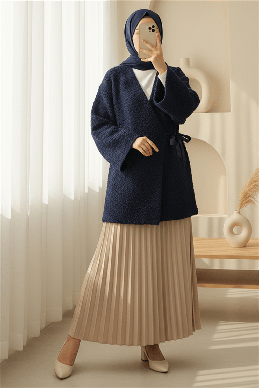 Yandan Bağlamalı Buklet Kimono   -Laci-Ceket-253-12961-R03