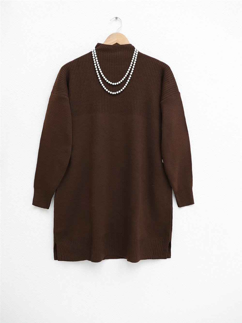 Yarım Boğazlı Triko Takım -Kahve-295-5430-R15