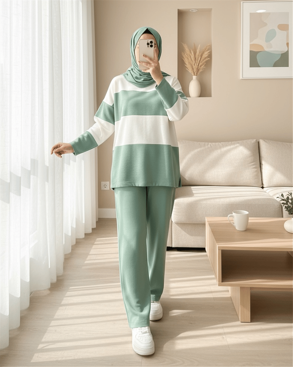 بدلة تريكو نصف رقبة -نعناعي-Takım-384-190-R24