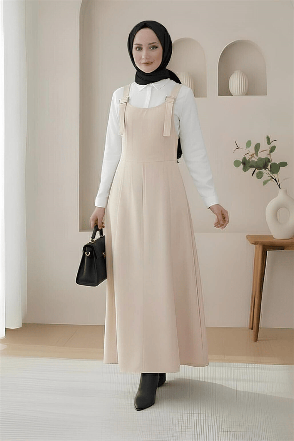 Yarım Fermuarlı Gabardin Jile  -Taş-Elbise-362-4289-R43