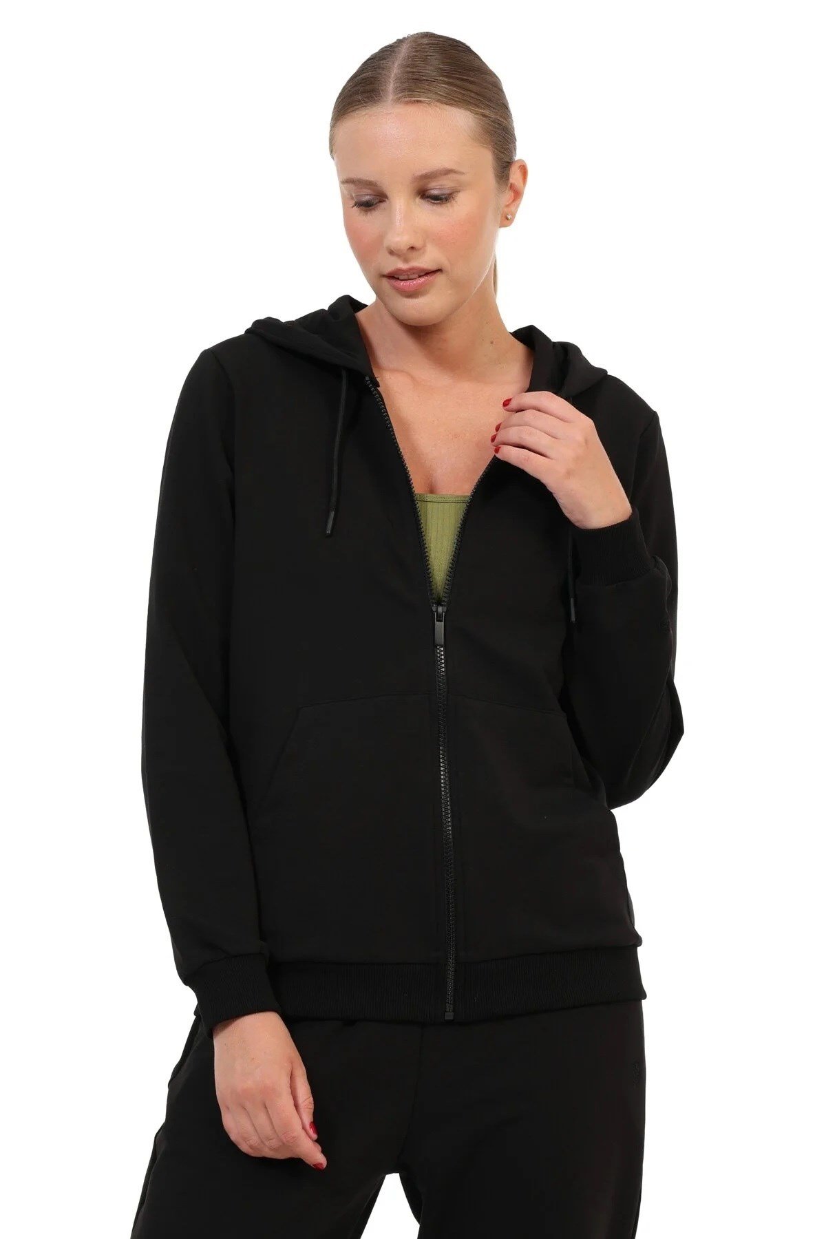 Lumberjack WB 18SN77 FULL ZIP 6PR Kadın Sweatshırt Siyah