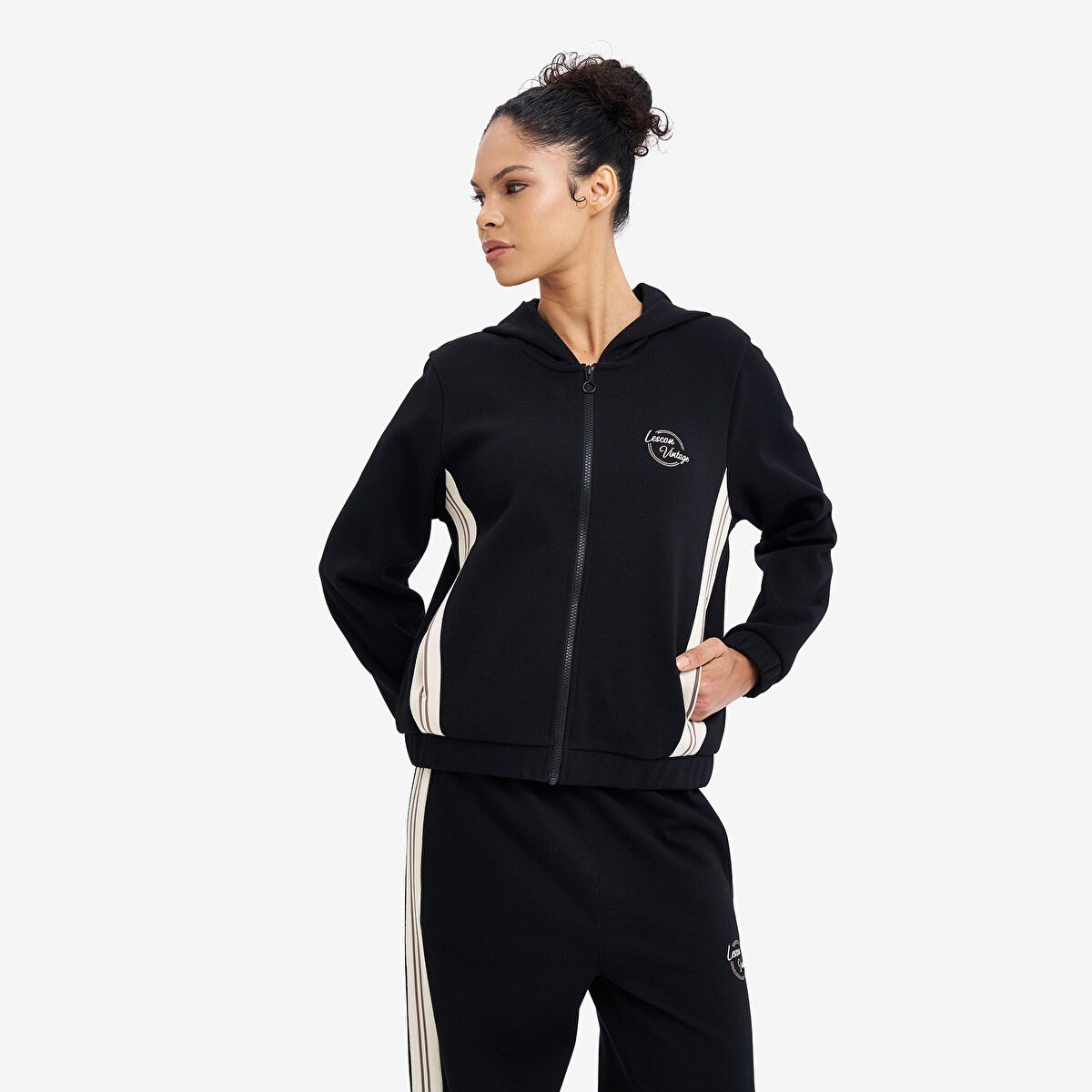 Lescon Kadın Fermuarlı Kapüşonlu Sweatshirt 26N-2120