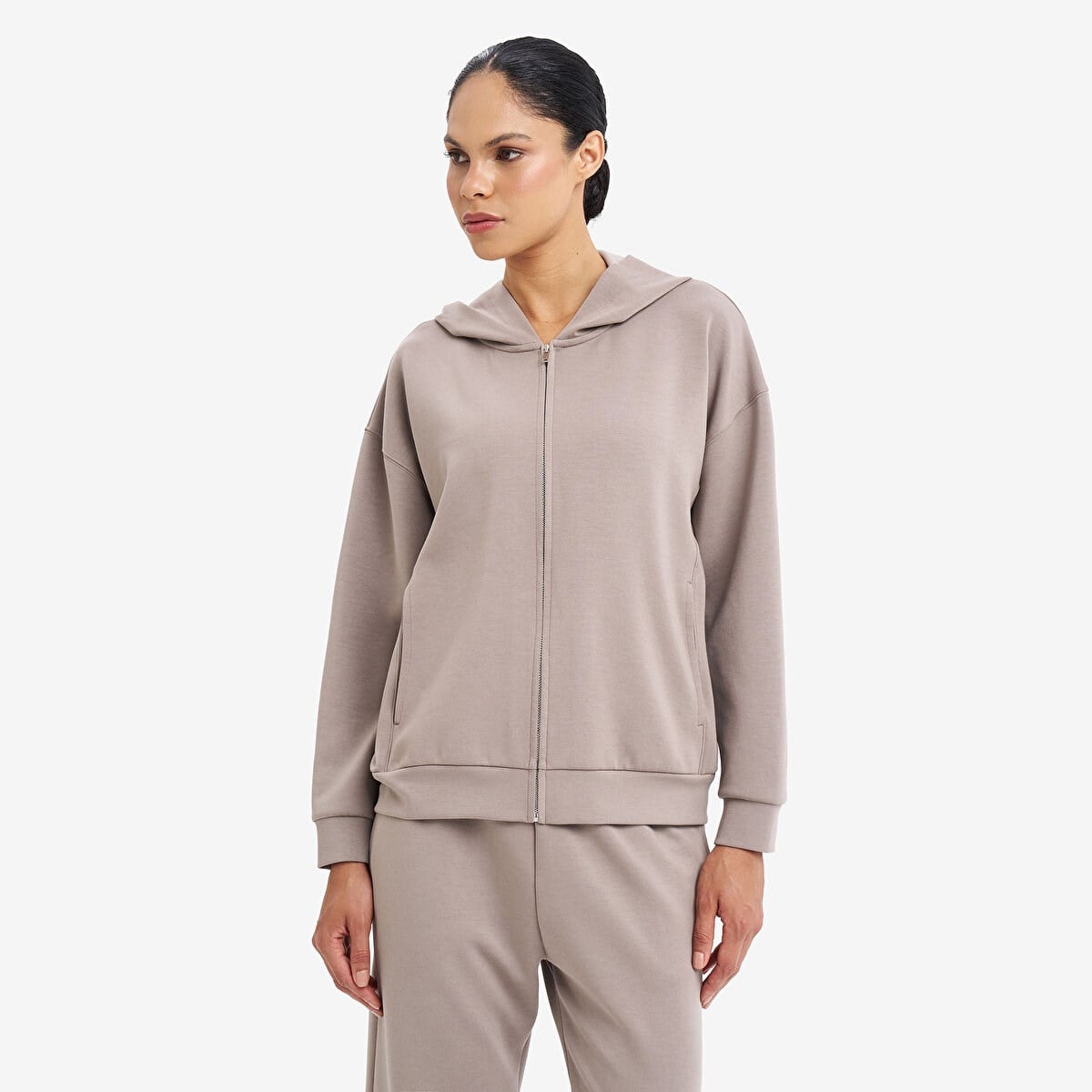 Lescon Kadın Fermuarlı Kapüşonlu Sweatshirt 26S-2221-26N