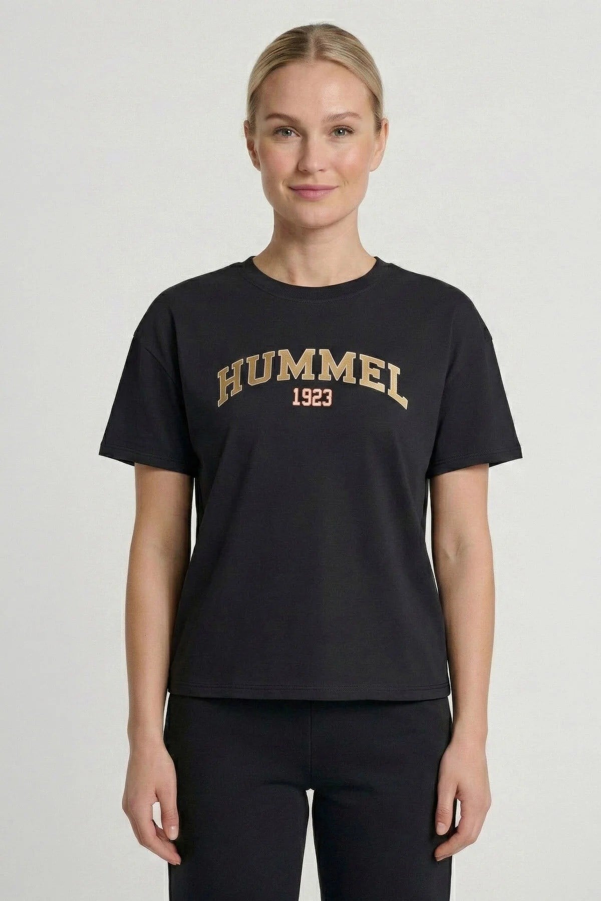 Hummel Sandalo Kadın Lacivert Yuvarlak Yaka T-shirt