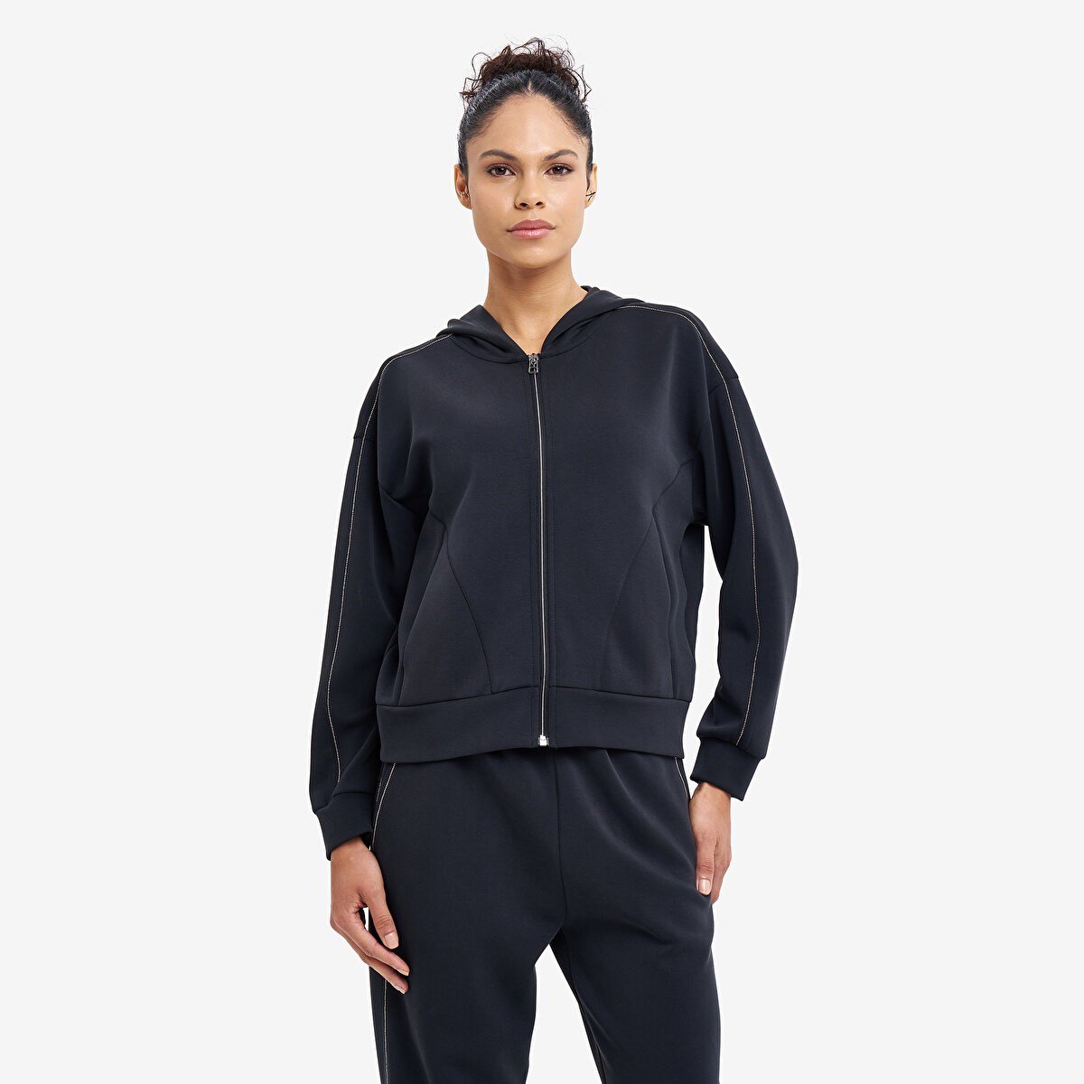 Lescon Kadın Fermuarlı Kapüşonlu Sweatshirt 26N-2101
