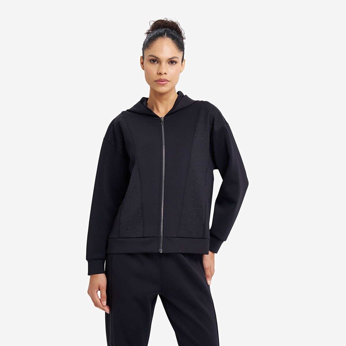 Lescon Kadın Fermuarlı Kapüşonlu Sweatshirt 26N-2134
