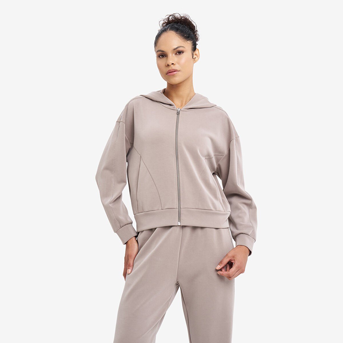Lescon Kadın Fermuarlı Kapüşonlu Sweatshirt 26N-2101