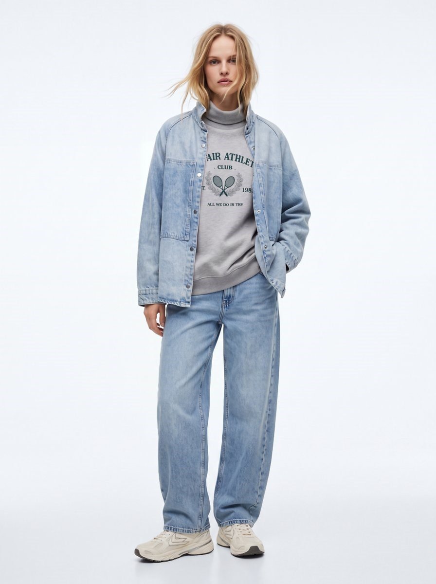 LTB BECODO Boğazlı Yaka Gri Sweatshirt