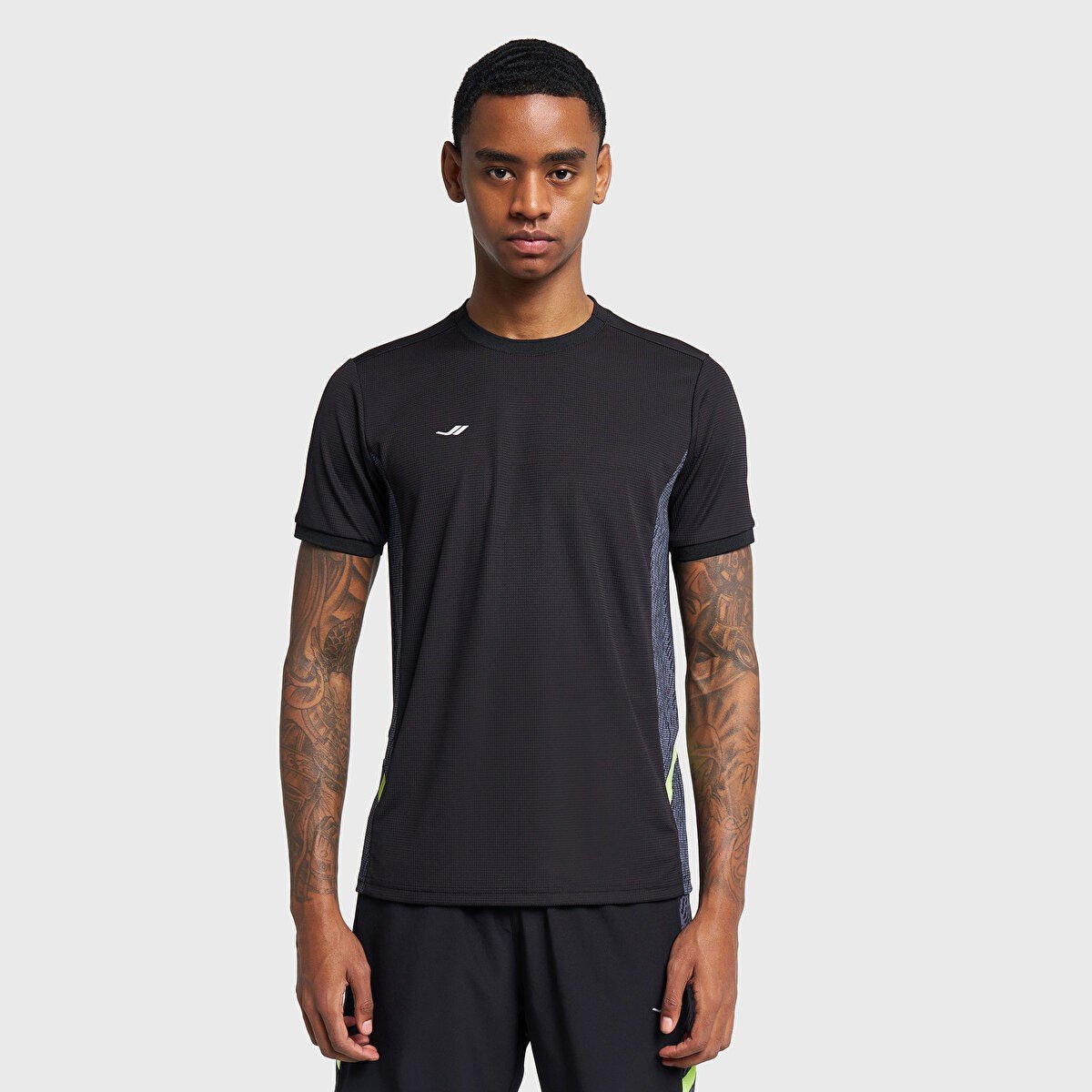 Lescon Erkek Futbol Kısa Kol  Siyah T-Shirt 25B-1038