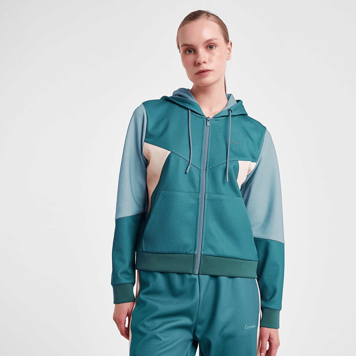 LESCON 25N-2131 Kadın Fermuarlı Kapüşonlu Sweatshirt