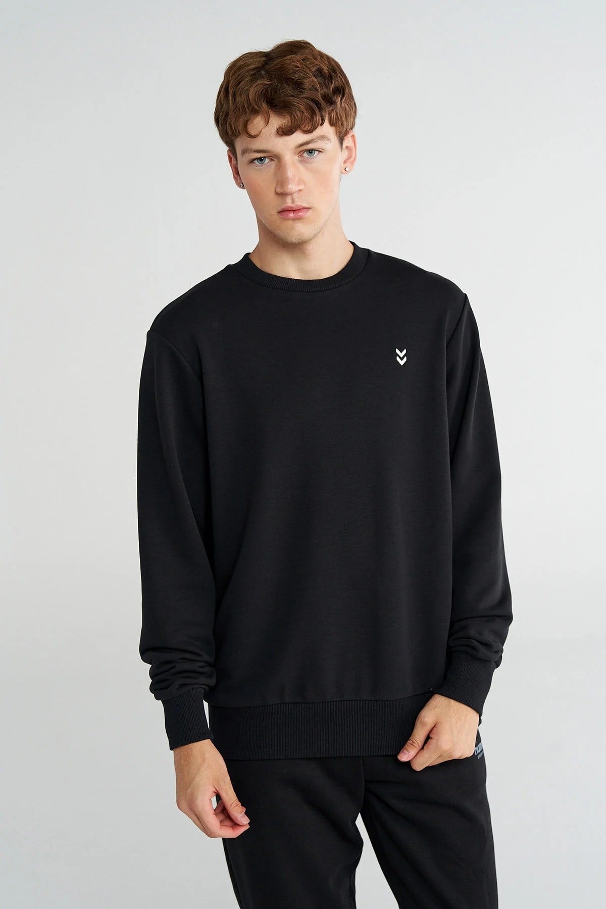 hummel T-Pulse Male Co Regular Crew Neck Siyah Erkek Sweatshirt 922442-2001