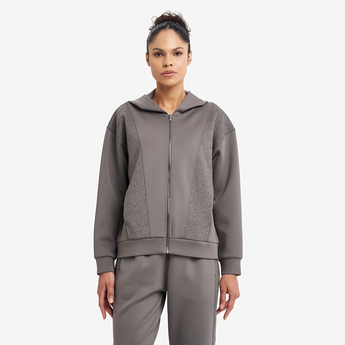 Lescon Kadın Fermuarlı Kapüşonlu Sweatshirt 26N-2134
