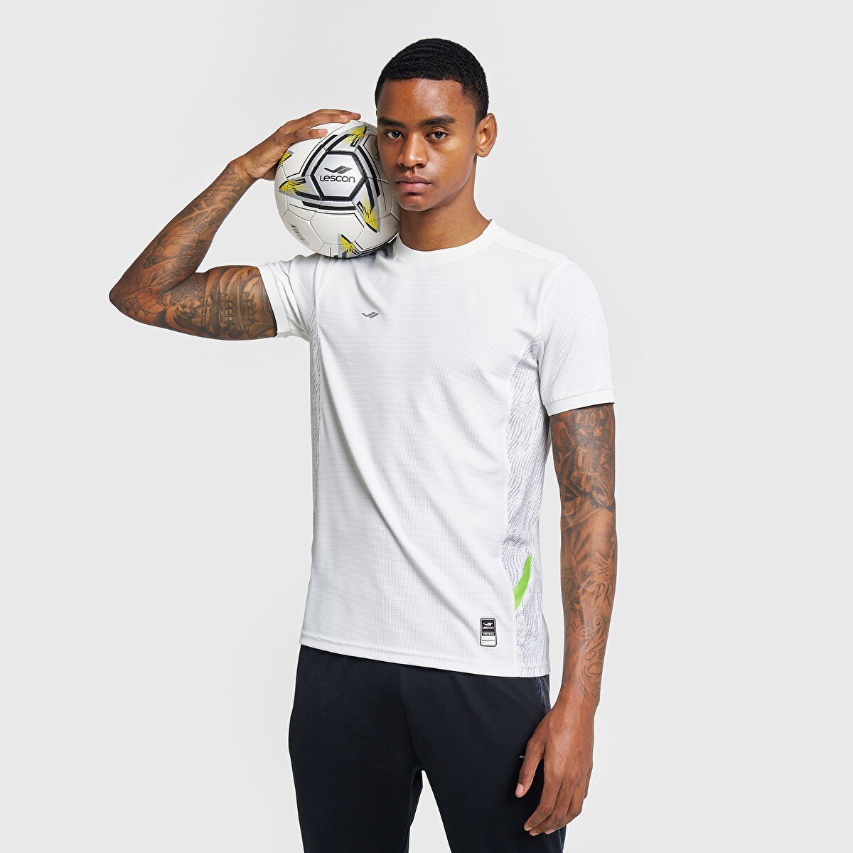 Lescon Erkek Futbol Kısa Kol  Beyaz T-Shirt 25B-1038