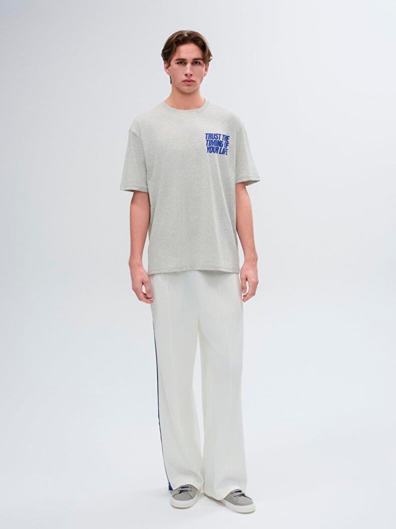 LTB Rodobe Erkek Basic Sırt Baskılı Rahat Kesim Beyaz T-shirt 1225842826089Little Big1225842826089