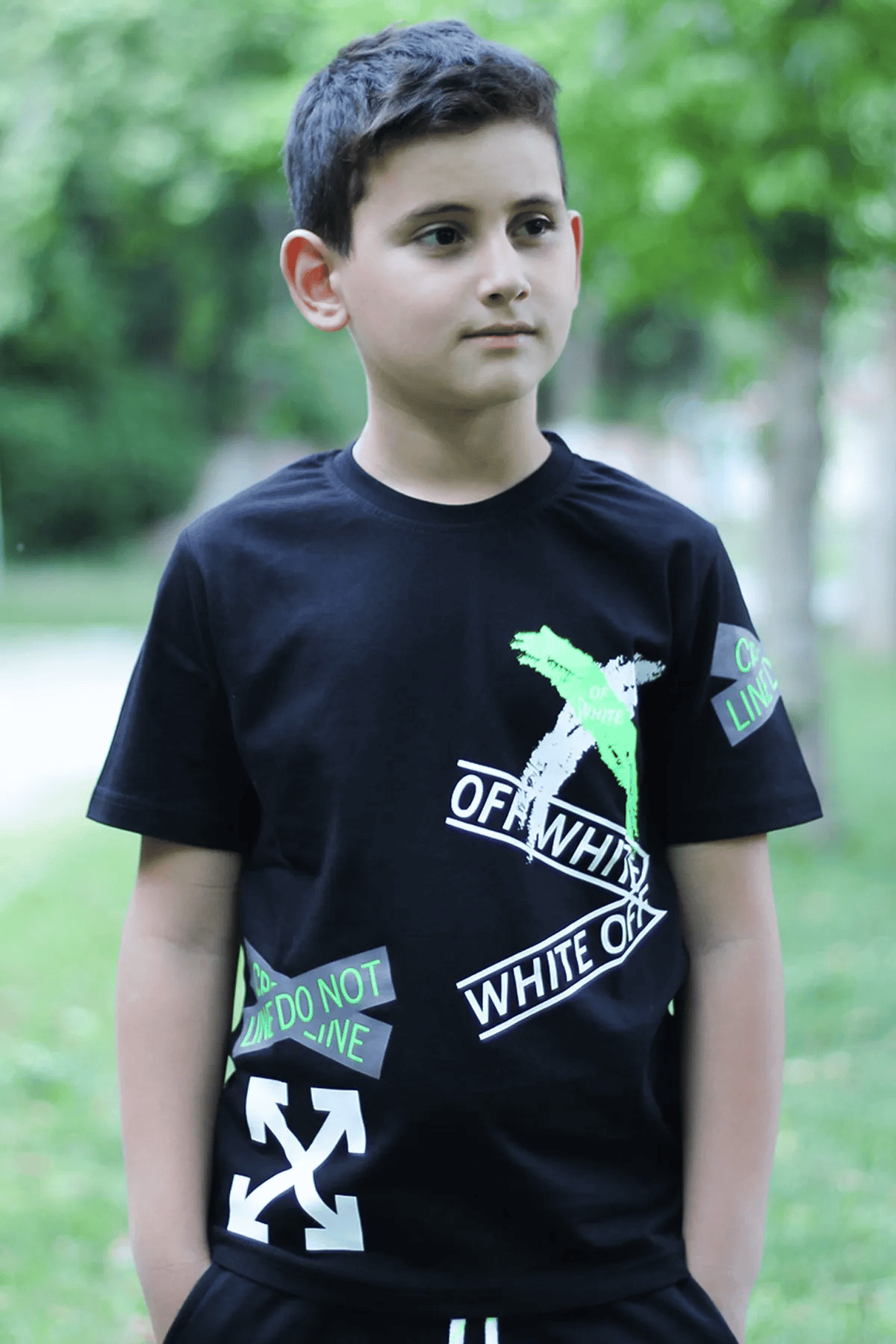 X Baskılı %100 Pamuk Siyah Erkek Çocuk T-shirt 9-16 YaşMarkahit00280