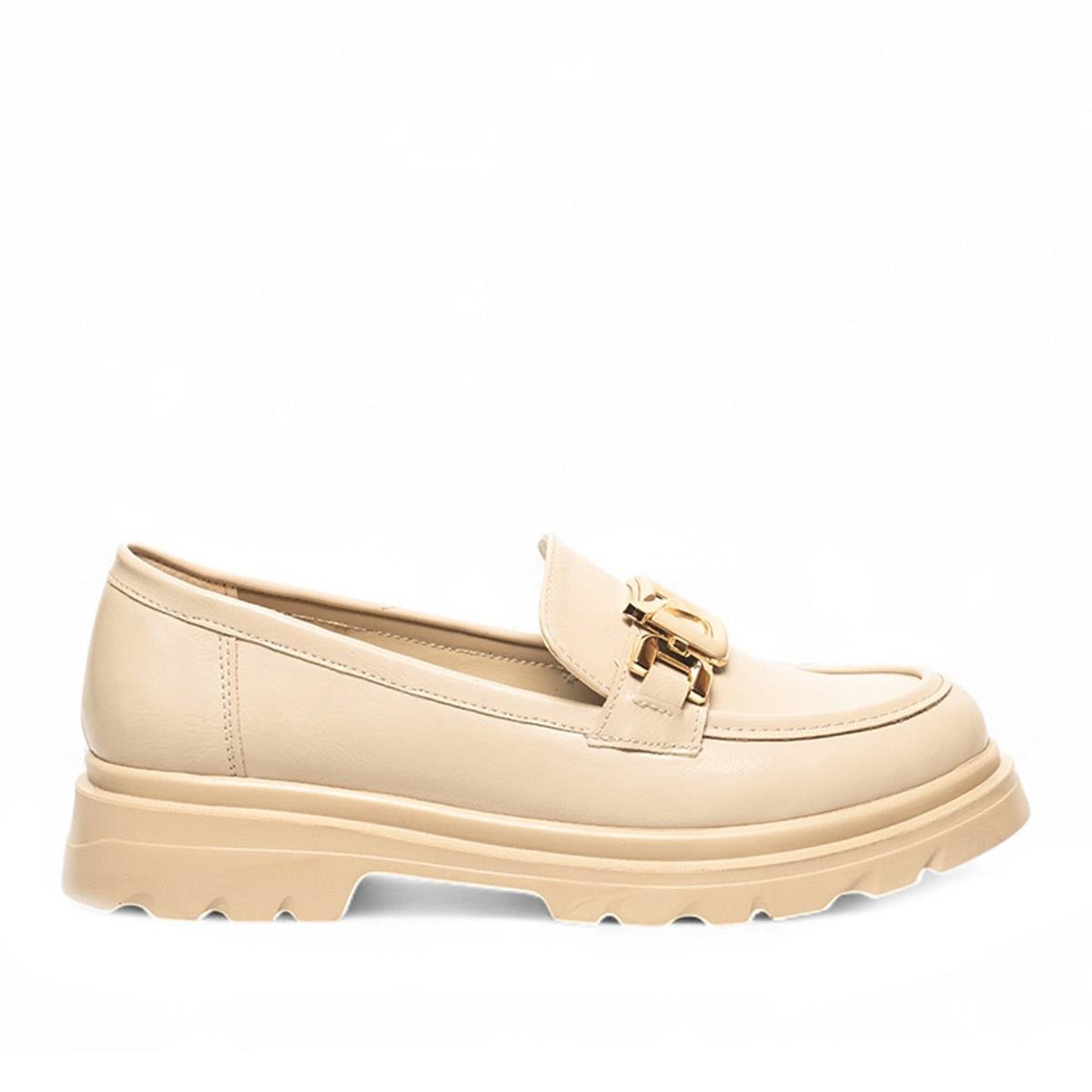 Genel MarkalarGenel Zenne Loafer Ayakkabı 819 Kırışık Rugan Krem