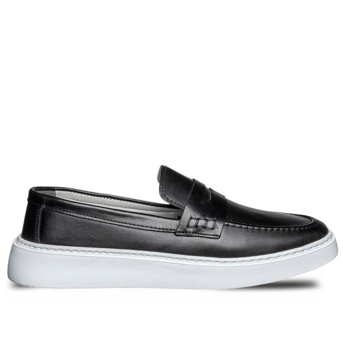 Moon ShoesMoon Shoes Erkek Deri 106 Cilt Siyah Tb Beyaz