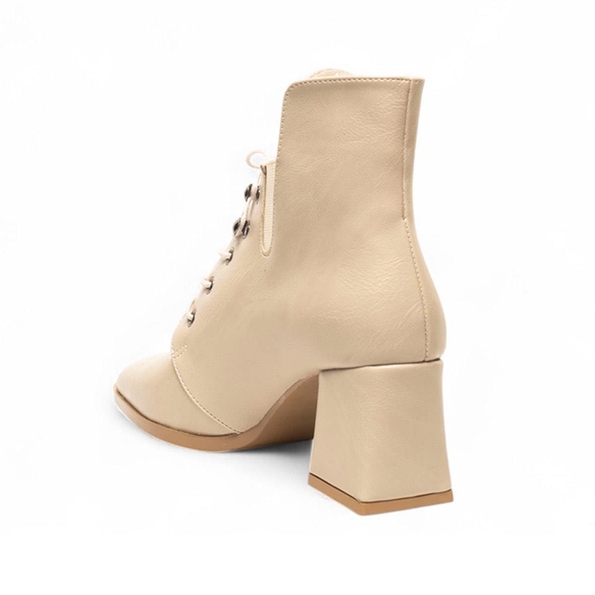 RenasRenas Zenne Bot Topuklu 3545 Cilt Bej