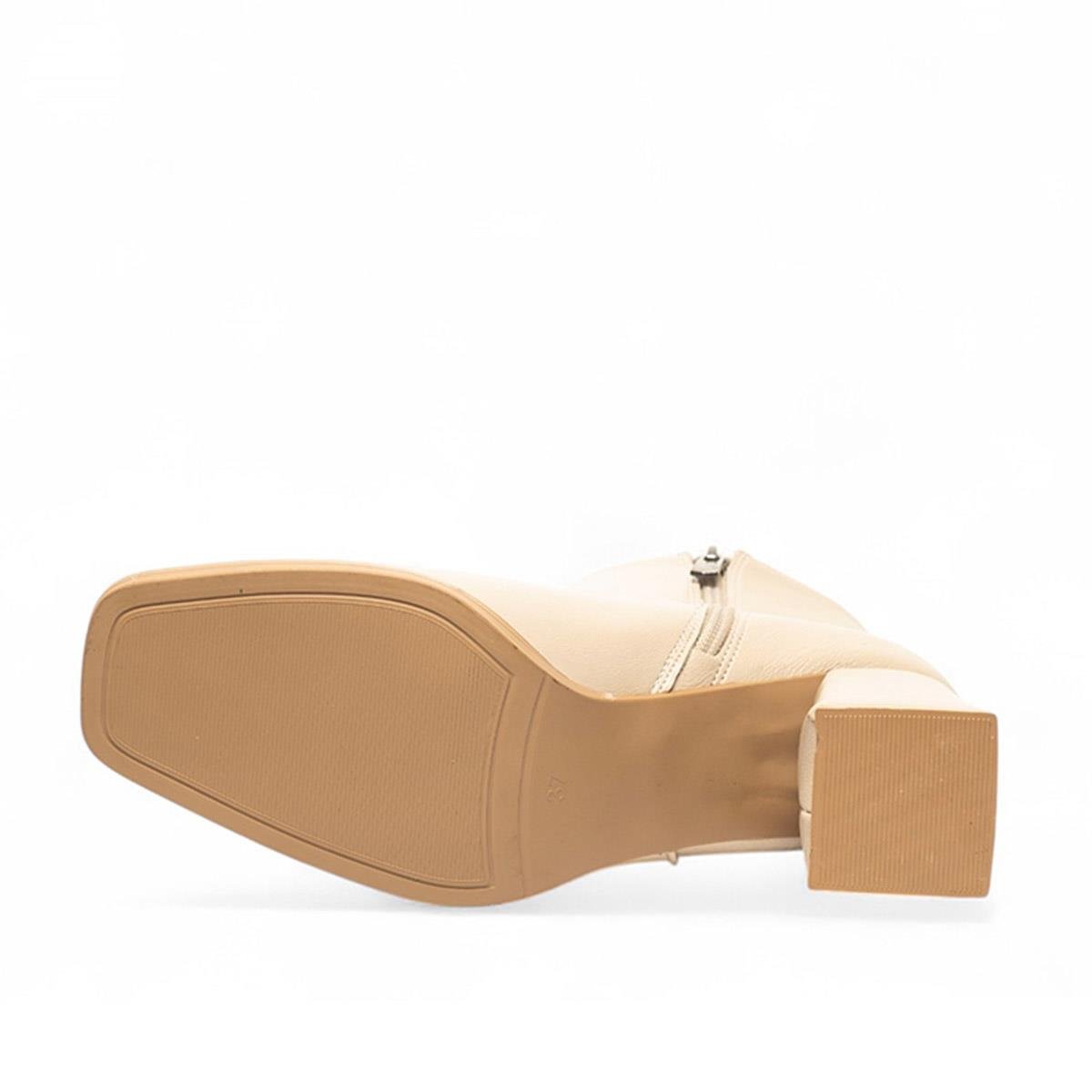 RenasRenas Zenne Bot Topuklu 6111 Cilt Bej