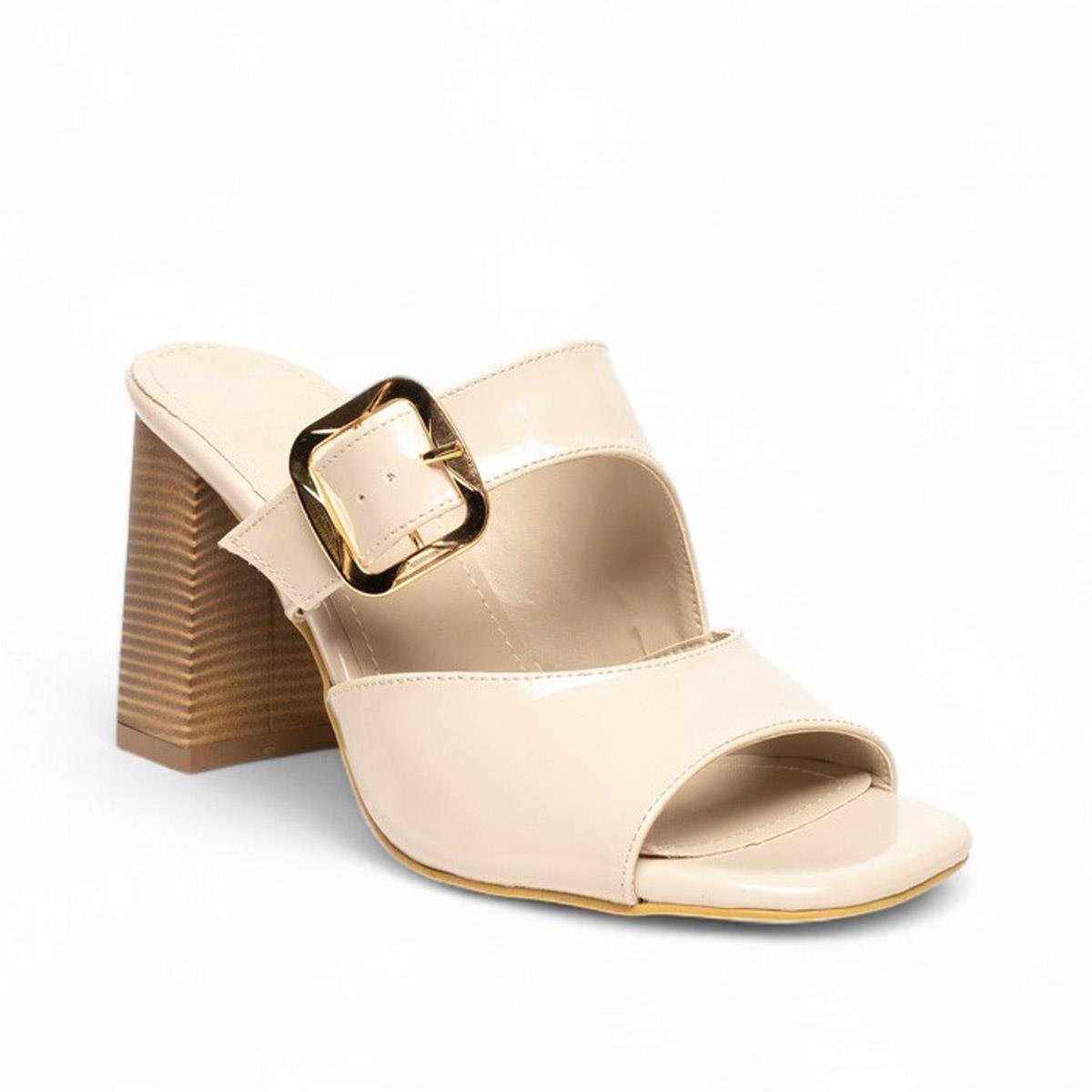 RenasRenas Zenne Terlik Topuklu 764 Rugan Bej