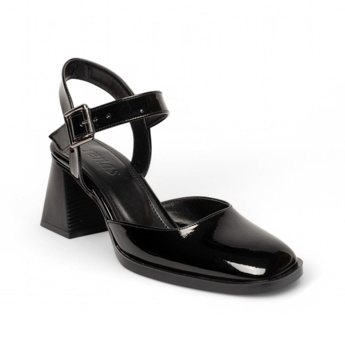 RenasRenas Zenne Topuklu Ayakkabı 1978 Rugan Siyah
