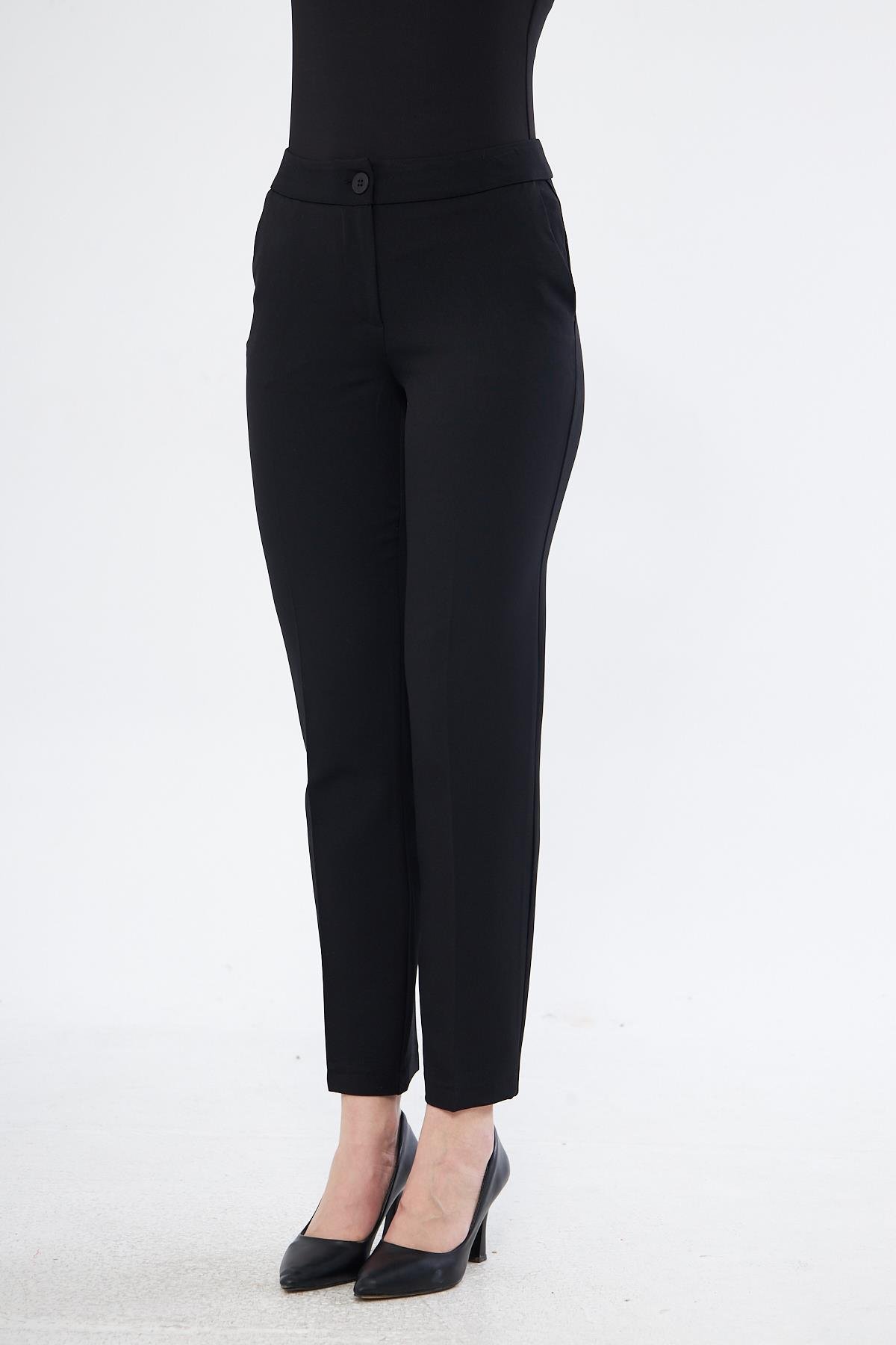 Çift Renk Kruvaze Ceketli Takım Siyah