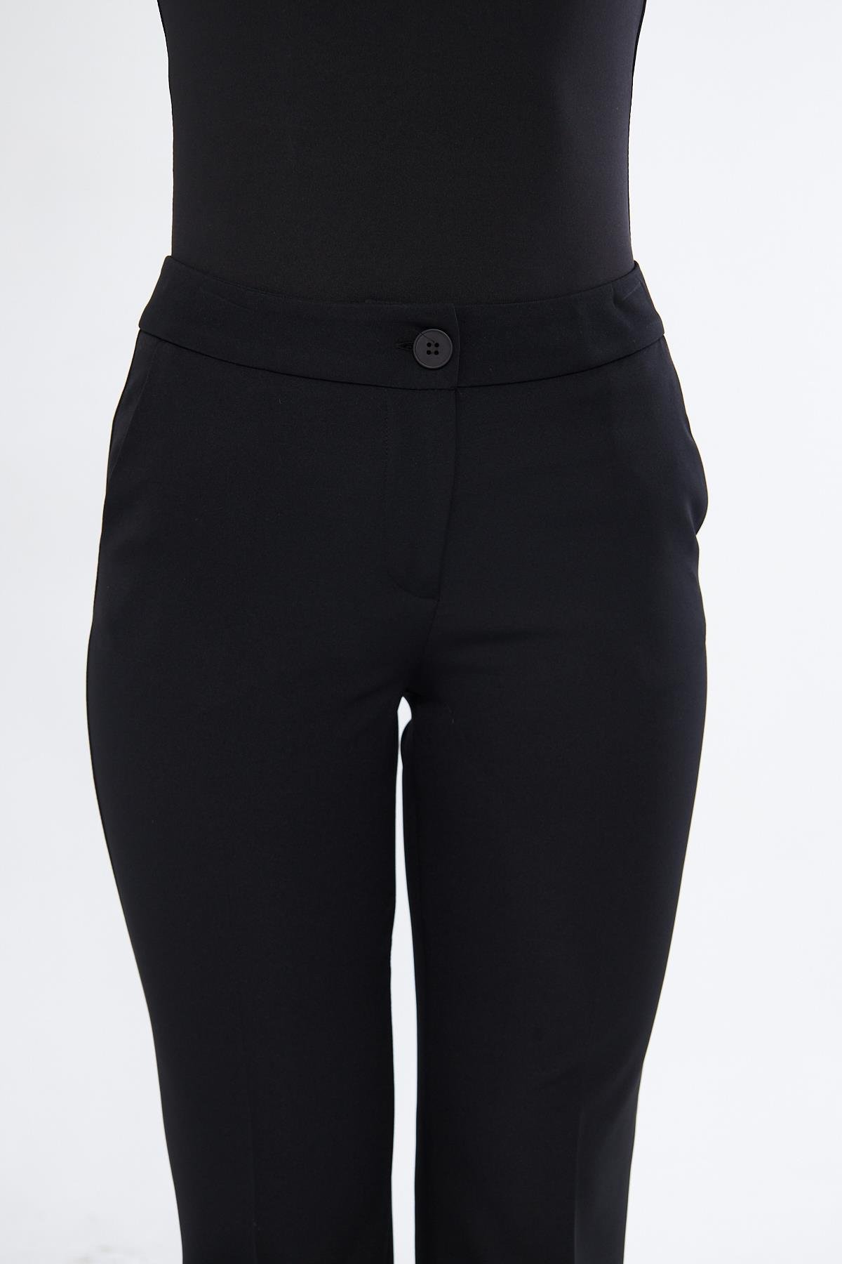 Çift Renk Kruvaze Ceketli Takım Siyah