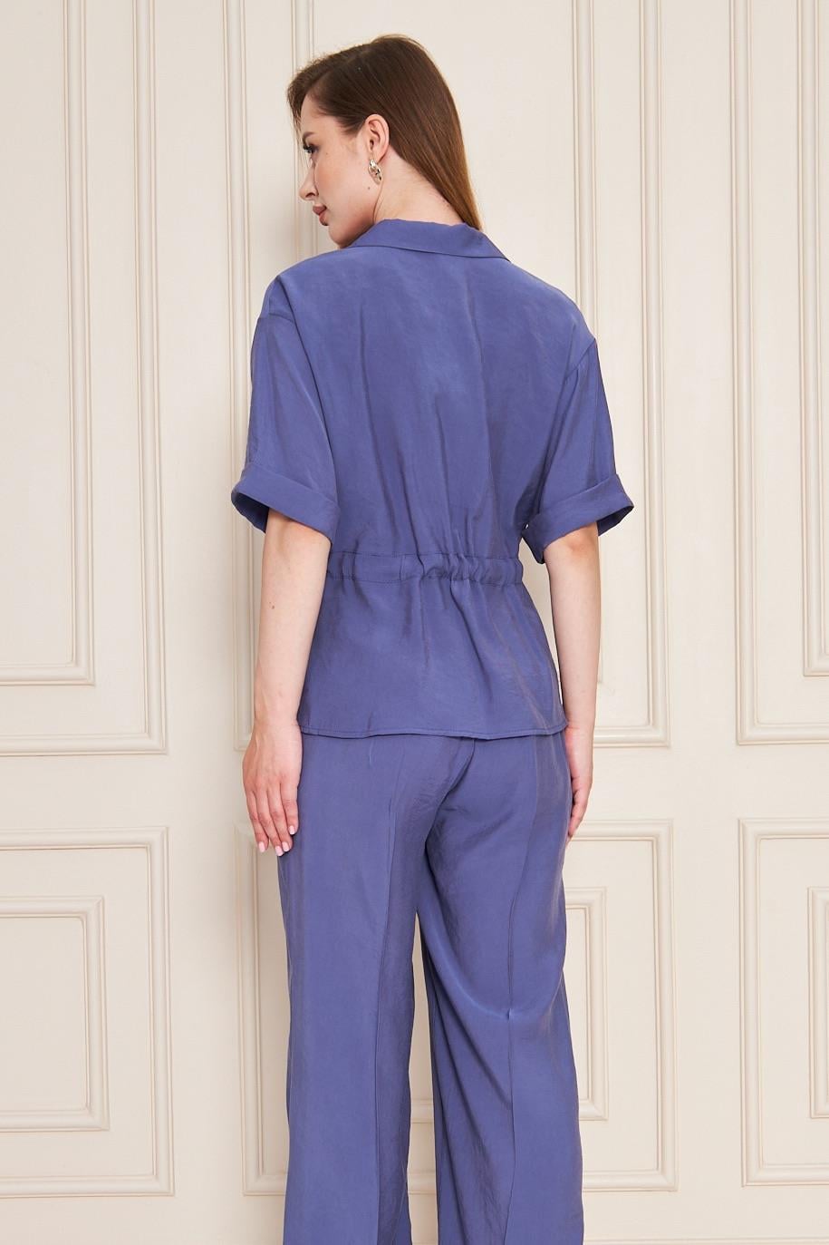 Fermuarlı Cep Detay Modal İkili Takım İndigo