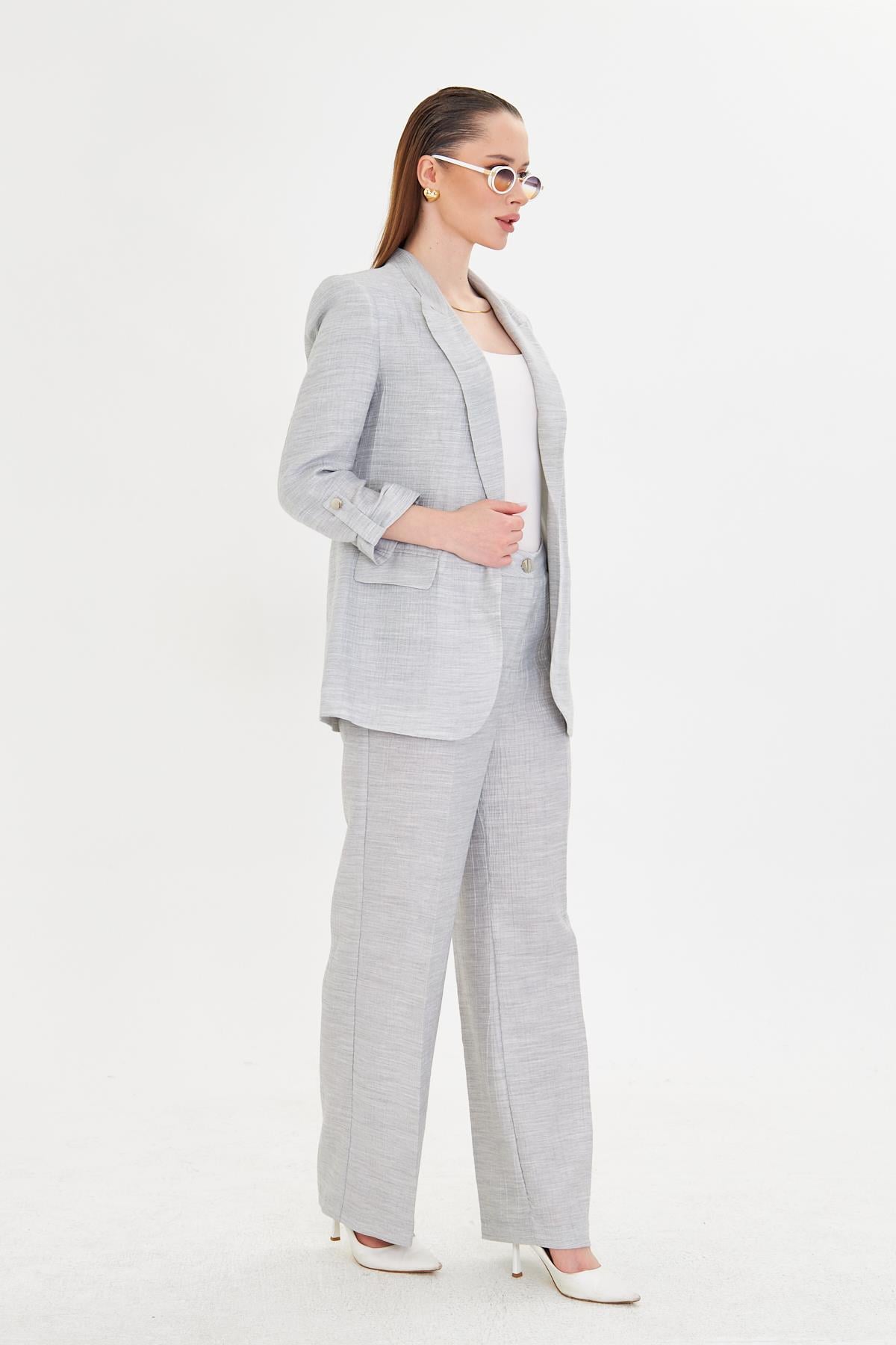 Gofre Kumaşlı Kolu Büzgülü Takım