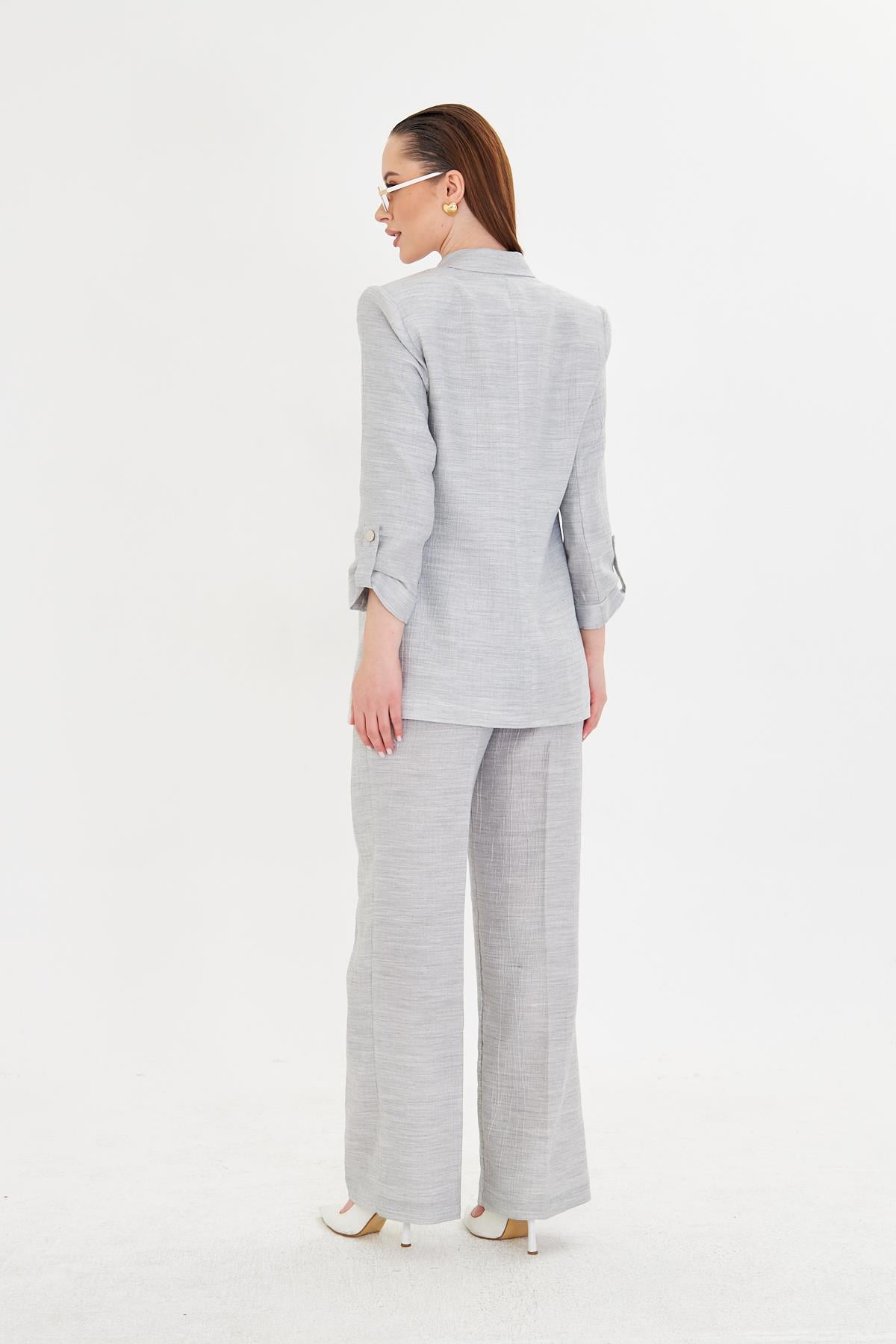 Gofre Kumaşlı Kolu Büzgülü Takım