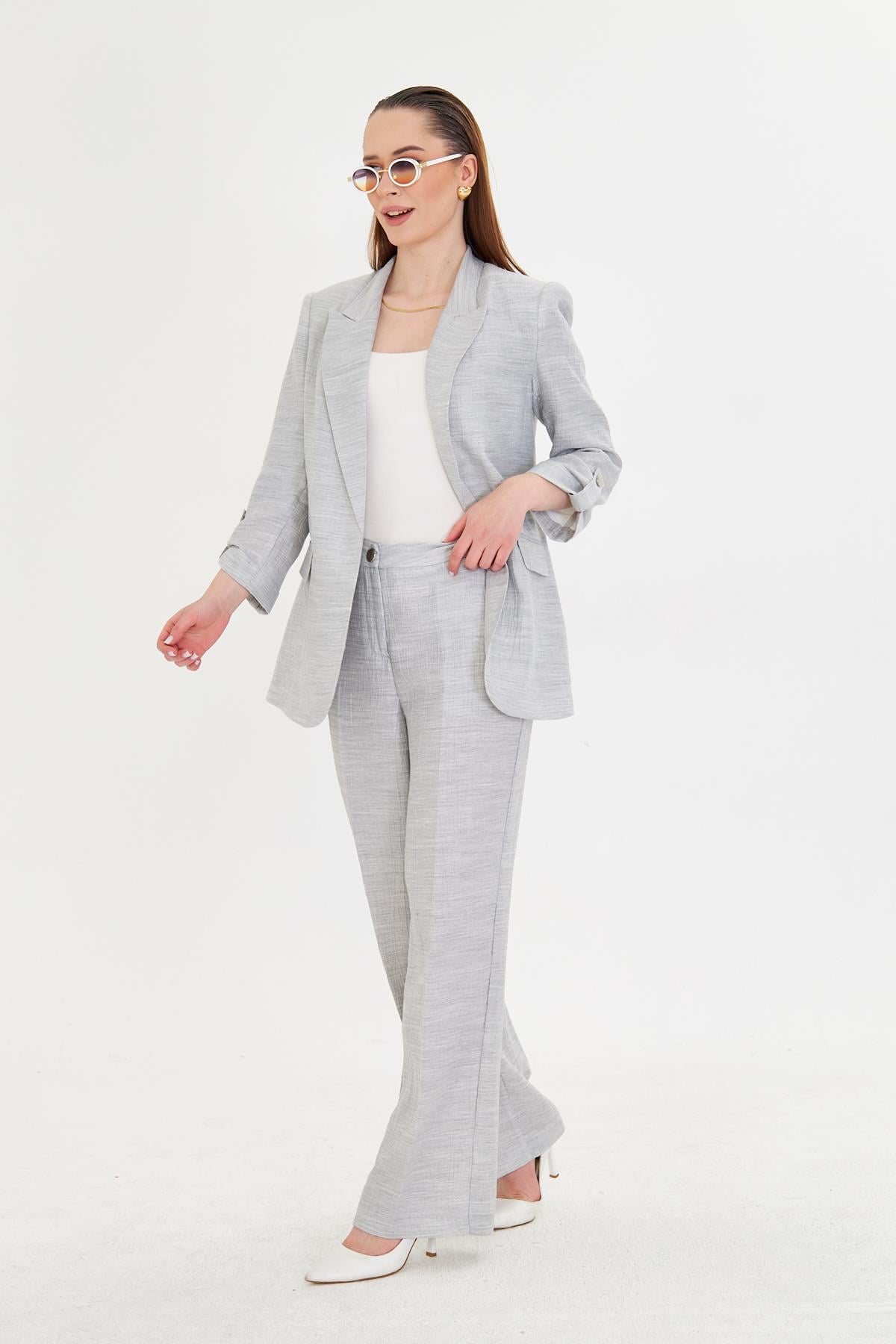 Gofre Kumaşlı Kolu Büzgülü Takım