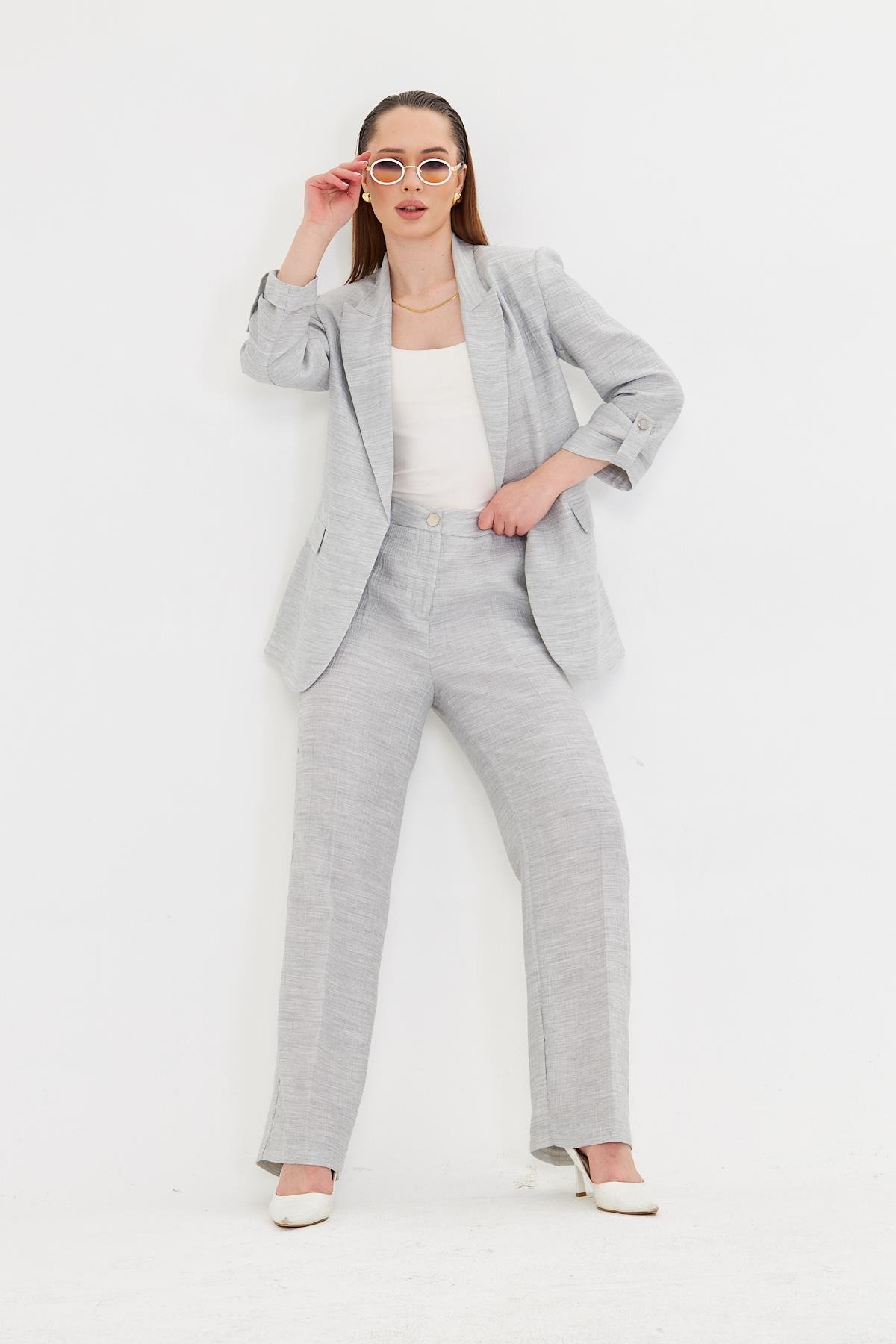 Gofre Kumaşlı Kolu Büzgülü Takım