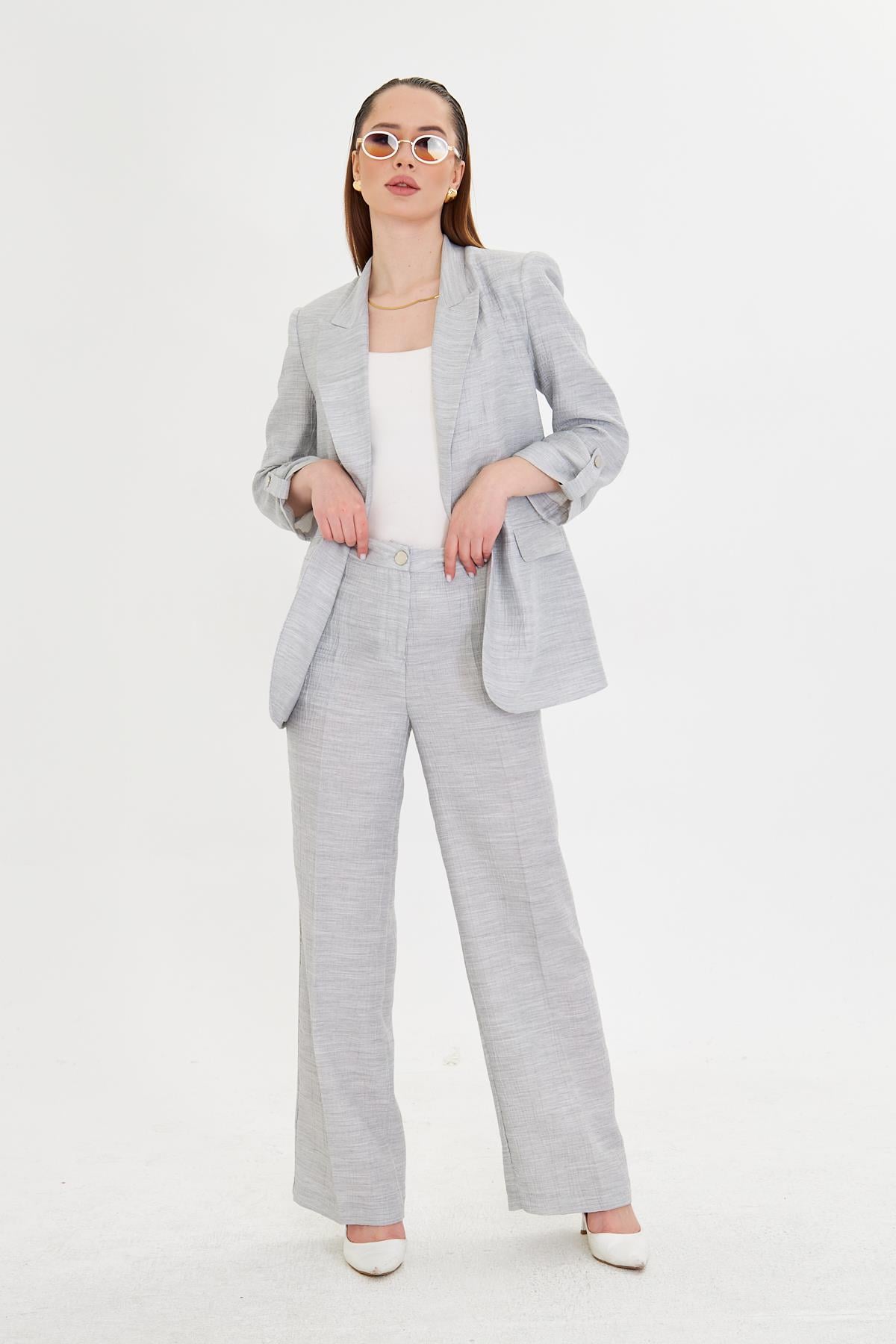 Gofre Kumaşlı Kolu Büzgülü Takım