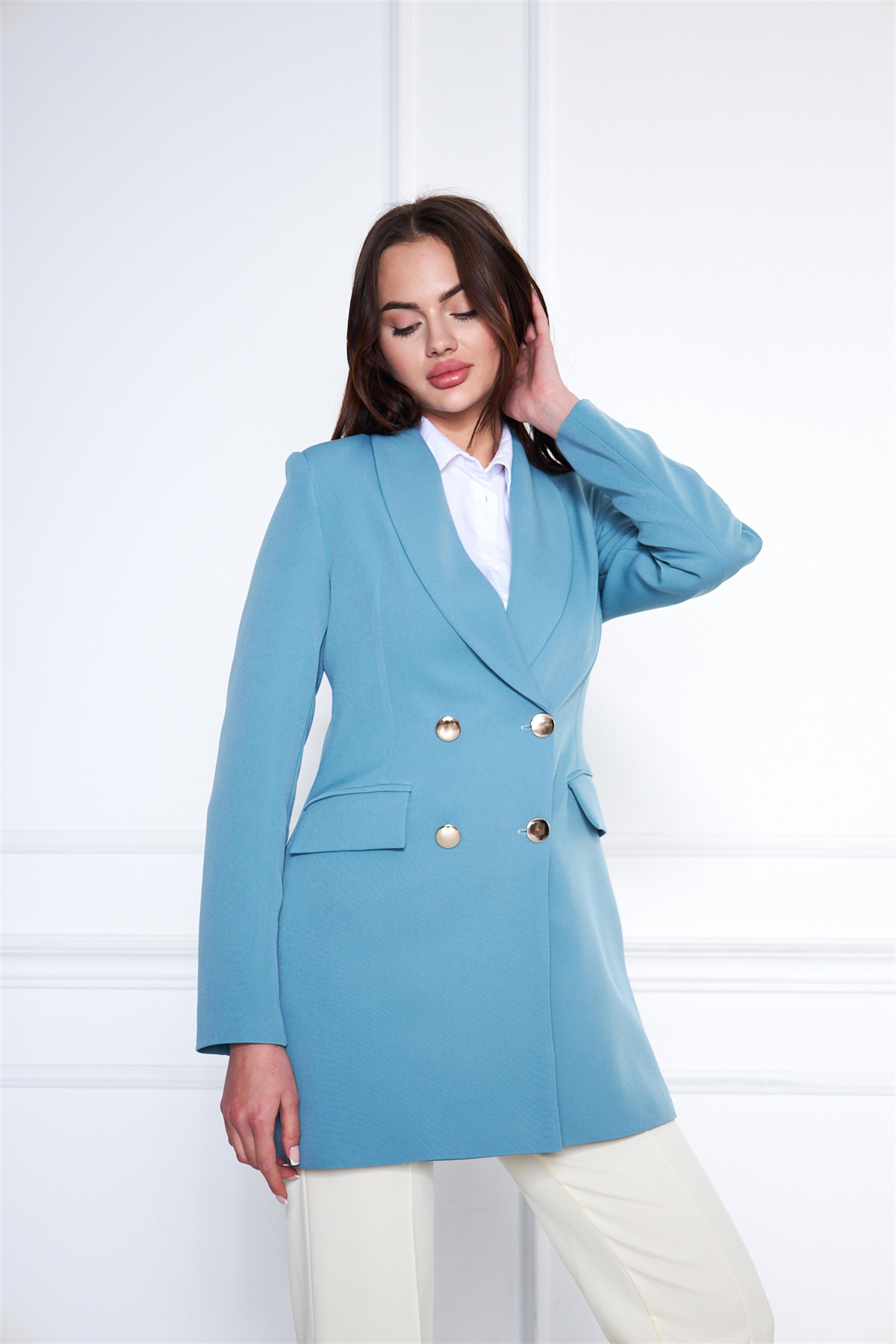 Gold Düğme Şal Yaka Ceket