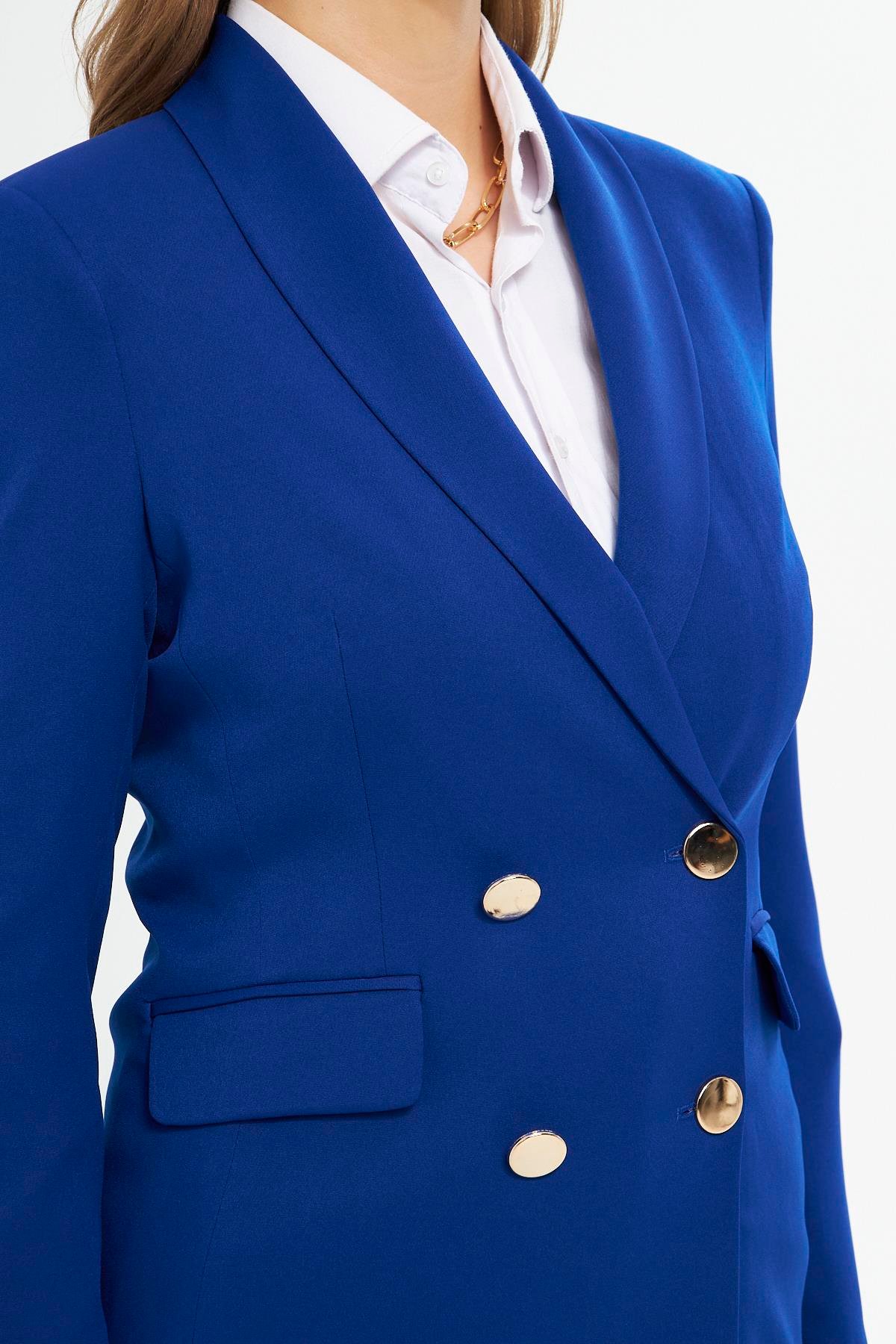 Gold Düğme Şal Yaka Ceket