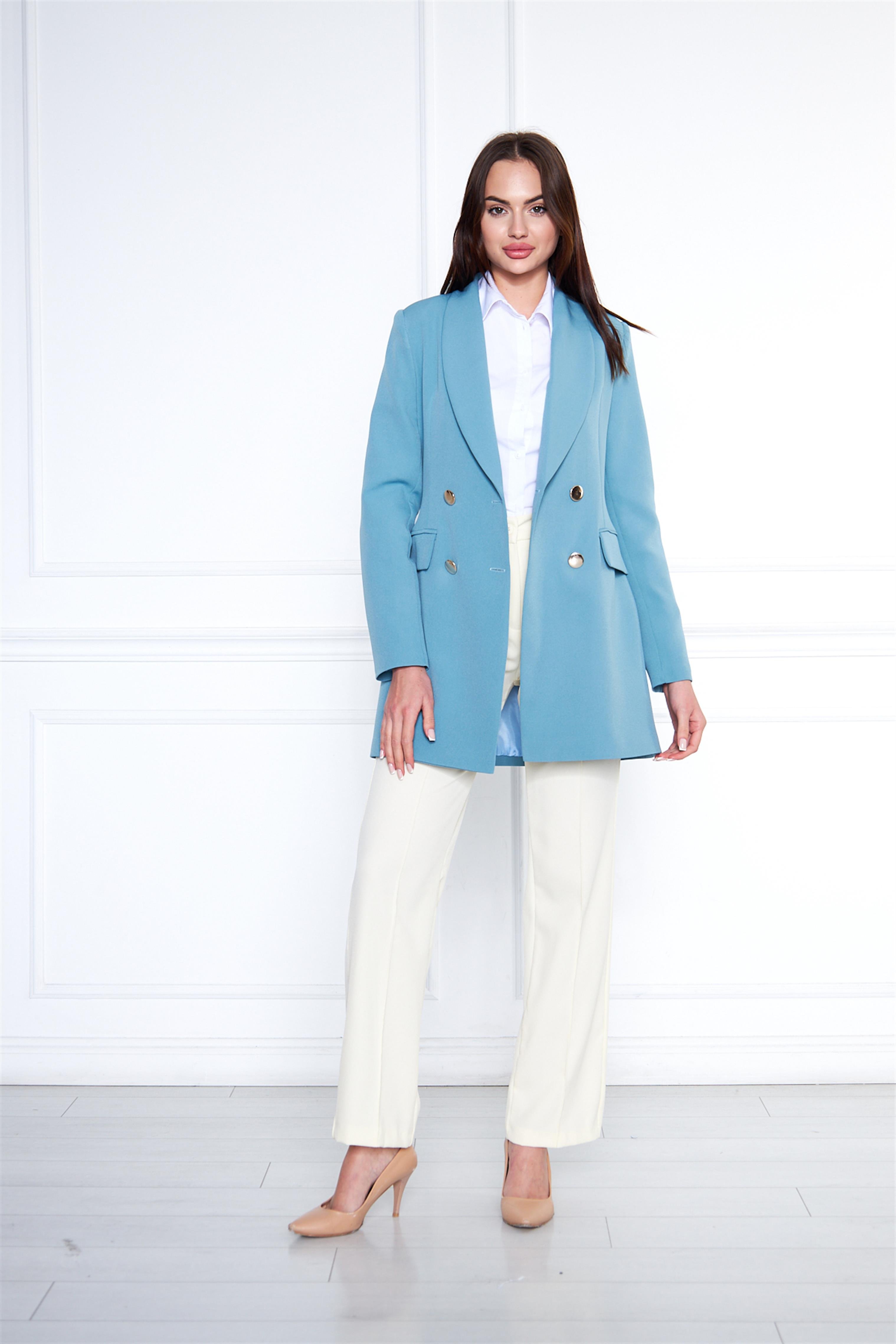 Gold Düğme Şal Yaka Ceket