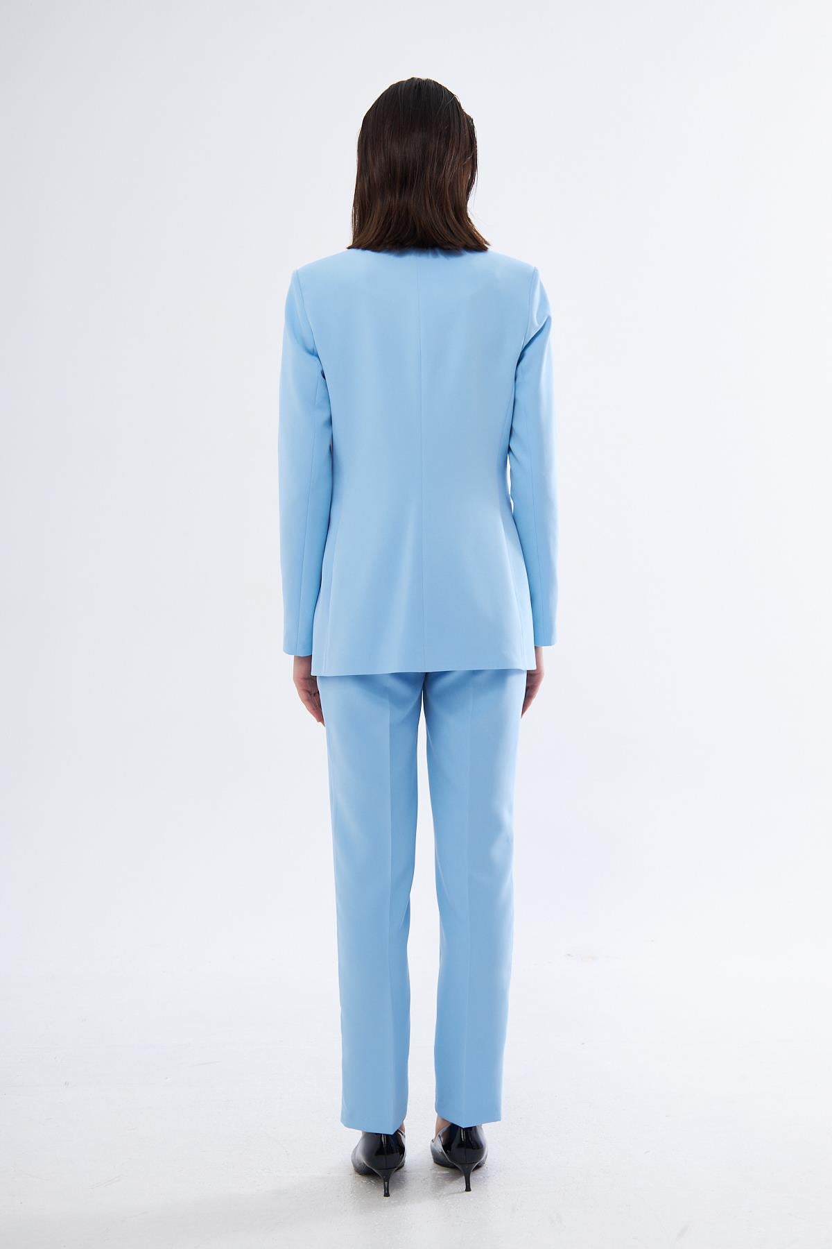 Gold Üçgen Aksesuarlı Takım Bebe Mavisi