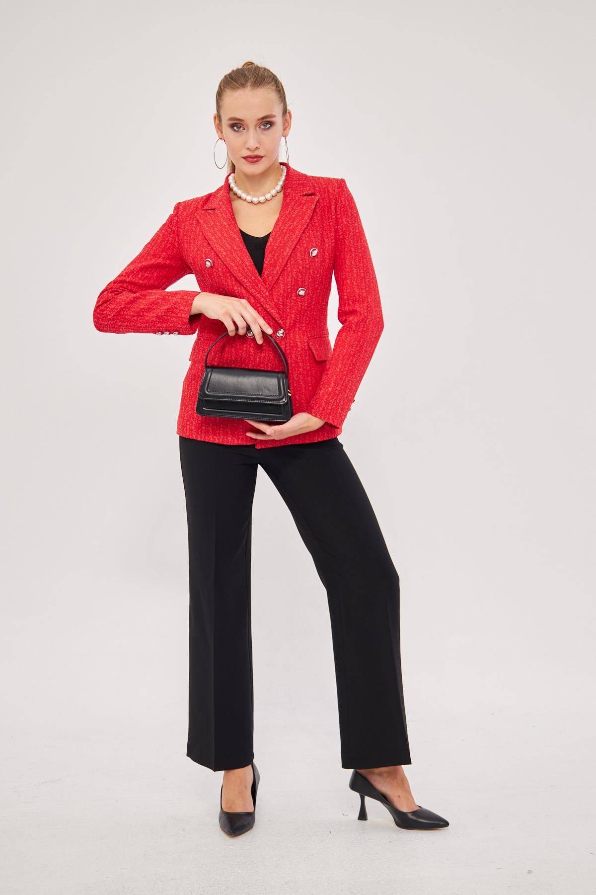 Kar Tanesi Desenli 2'li Takım Kırmızı