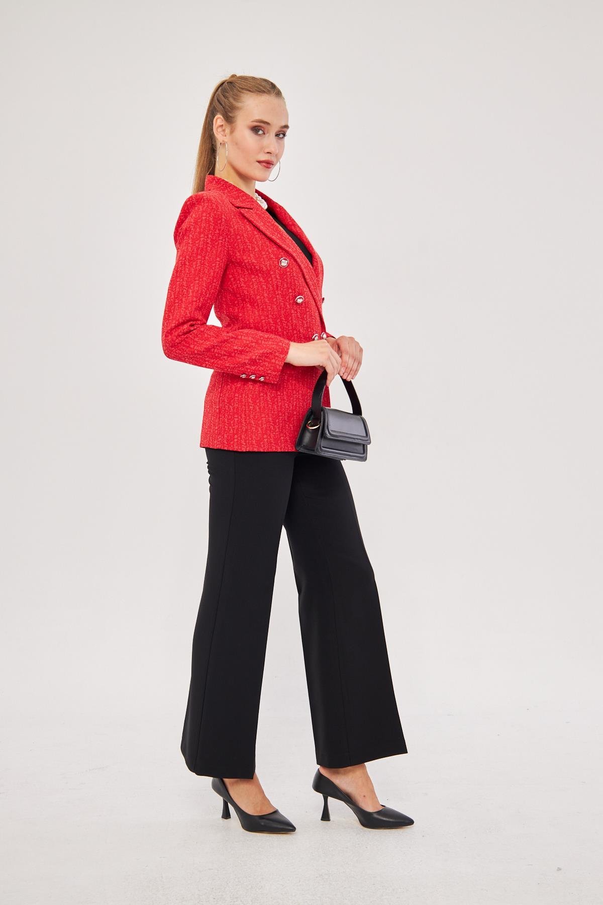 Kar Tanesi Desenli 2'li Takım Kırmızı