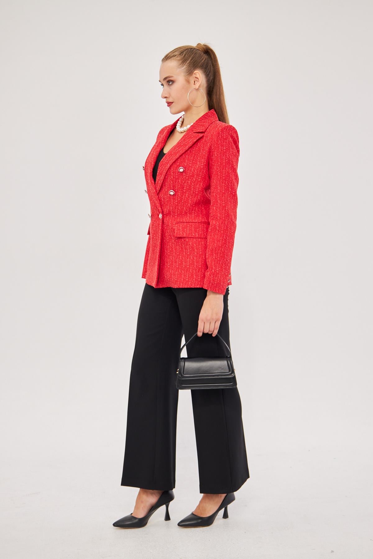 Kar Tanesi Desenli 2'li Takım Kırmızı