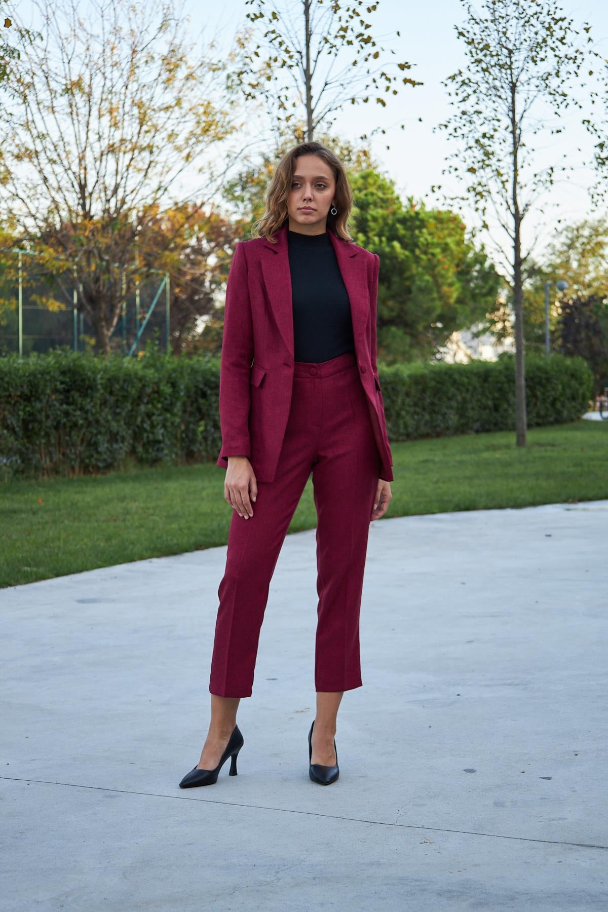 Tek Düğme Yün Efekt Takım