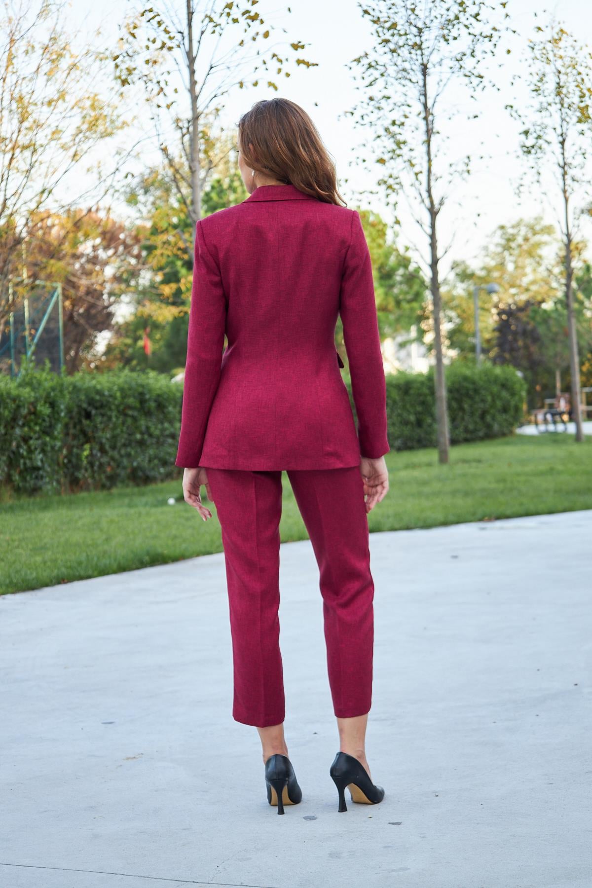 Tek Düğme Yün Efekt Takım