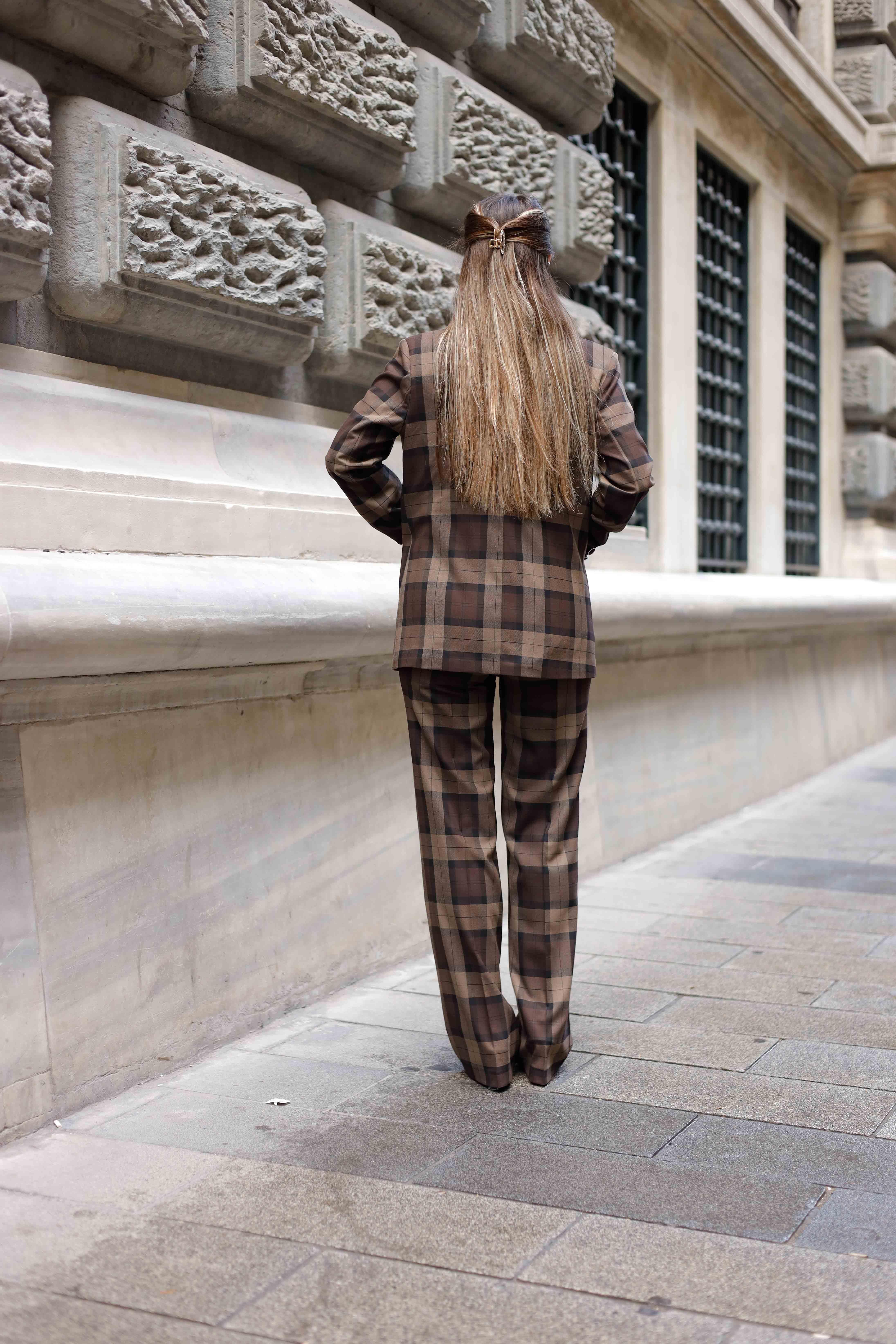 Torba Cepli Ekose Poliviskon Takım Acı Kahve