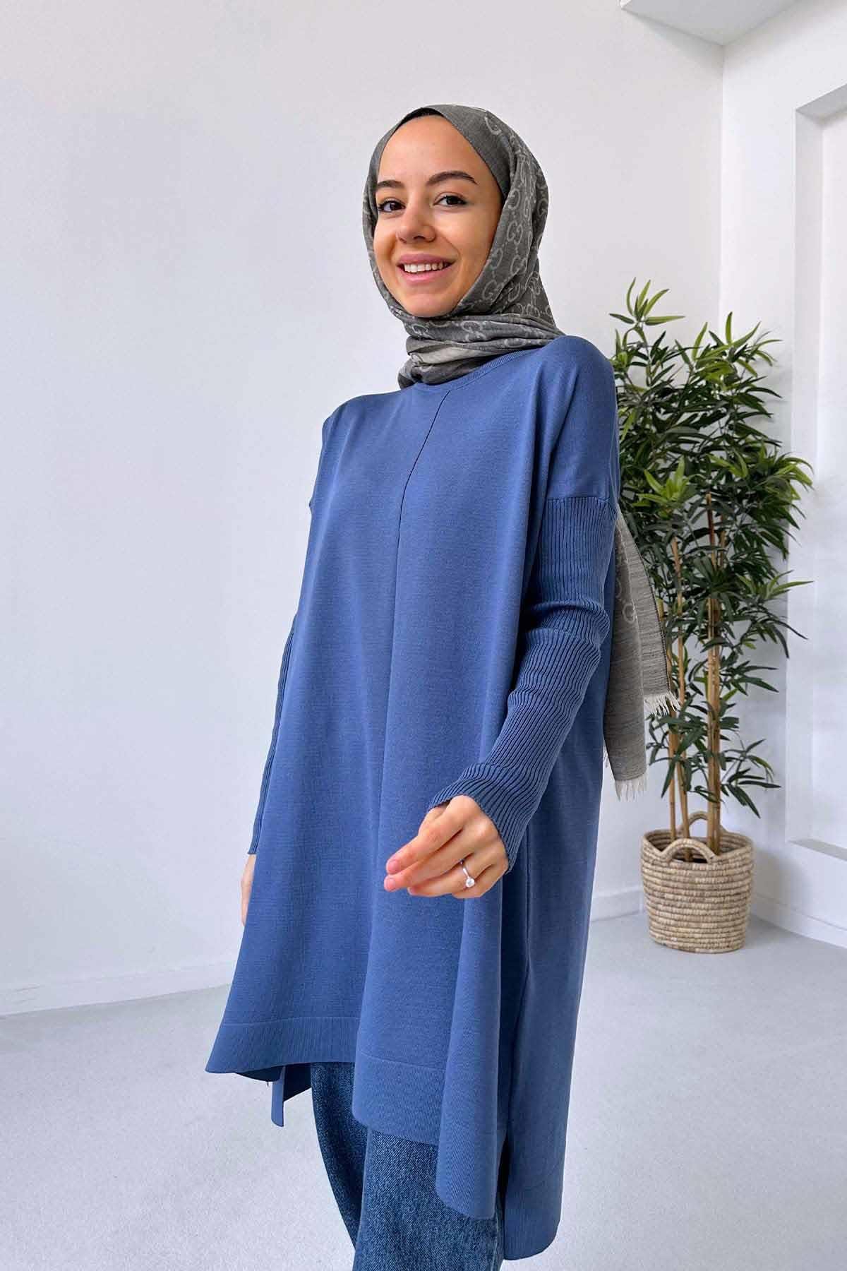 Mira Merserize Tunik - İndigo