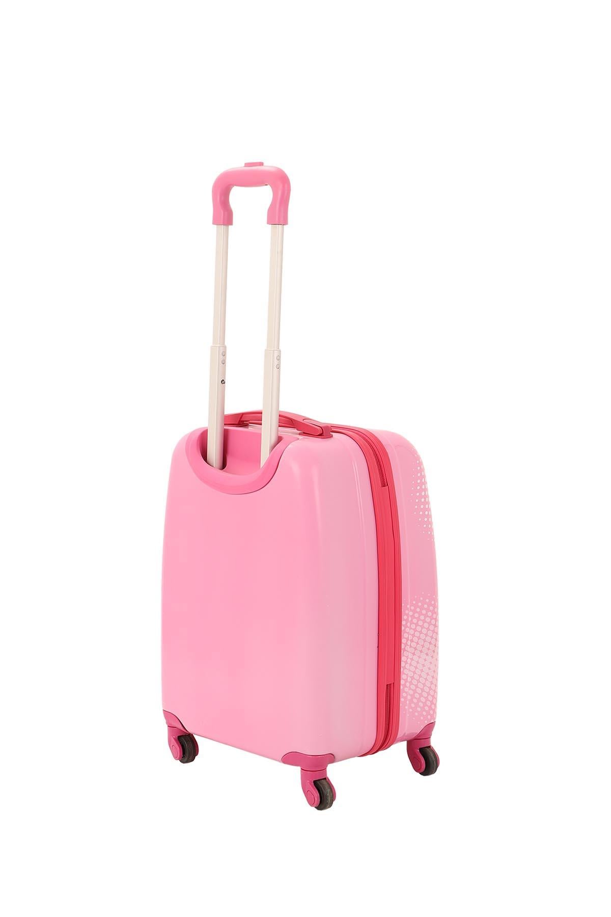 V307 ABS ÇOCUK VALİZ-PEMBE - LOVE BASKI