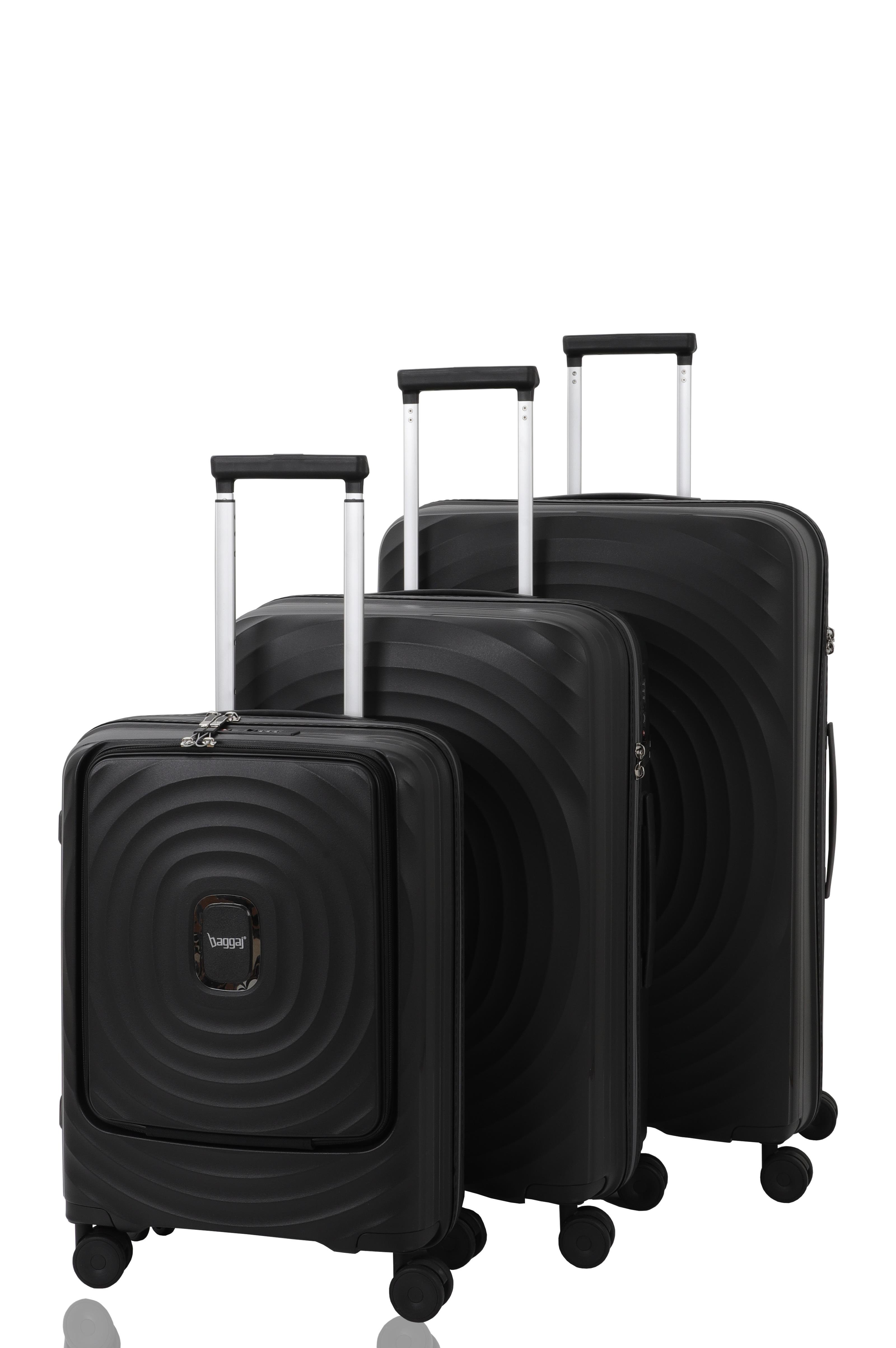 V2407 POLİCARBON VALİZ SİYAH SET