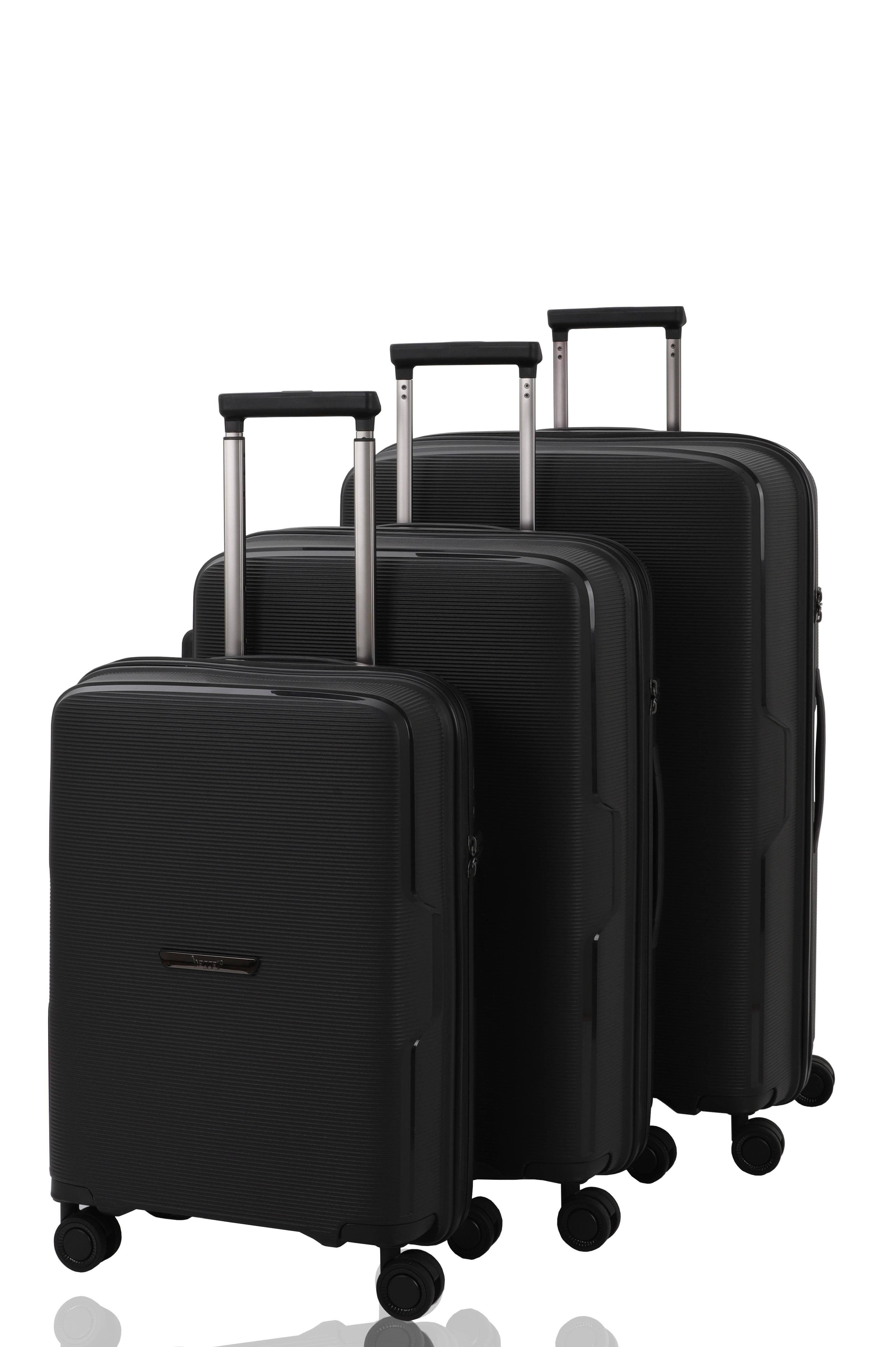 V2408 POLİCARBON VALİZ SİYAH SET