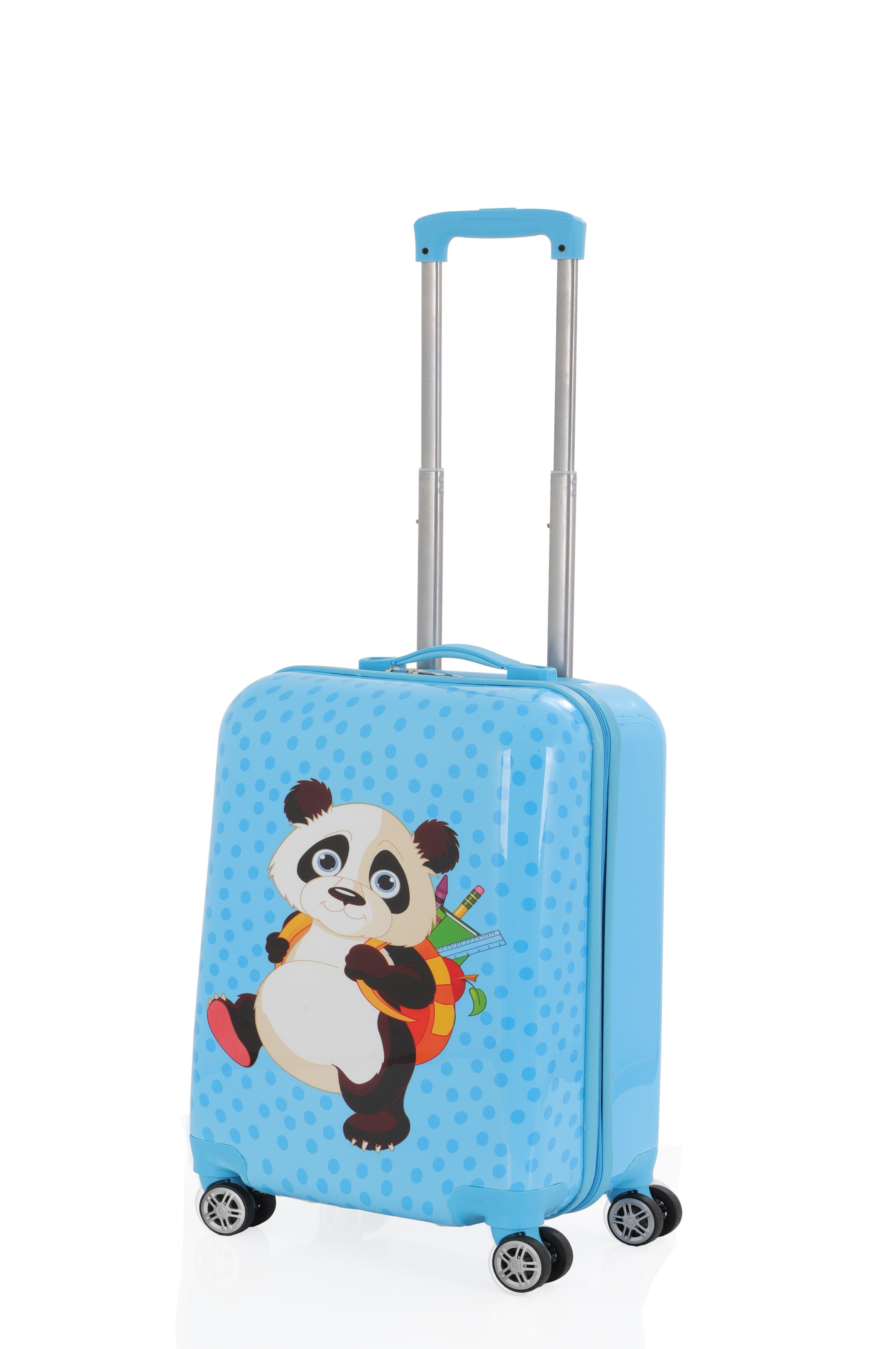 V307 ABS ÇOCUK VALİZ-MAVİ-PANDA BASKI