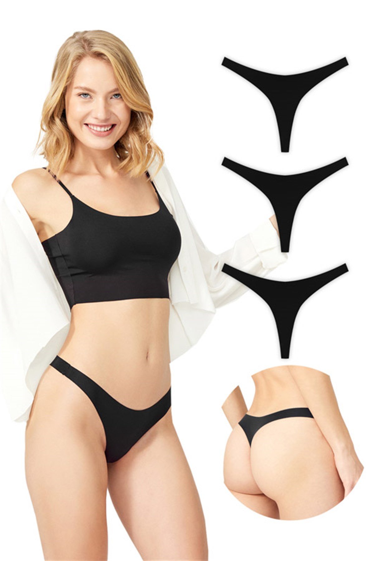 Basic Lazer Kesim Tanga Külot 3'lü Paket - 5